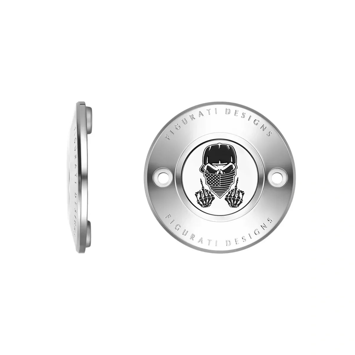 Harley-Davidson Stainless-Steel Masked Skull M8 Timing Cover - image 1