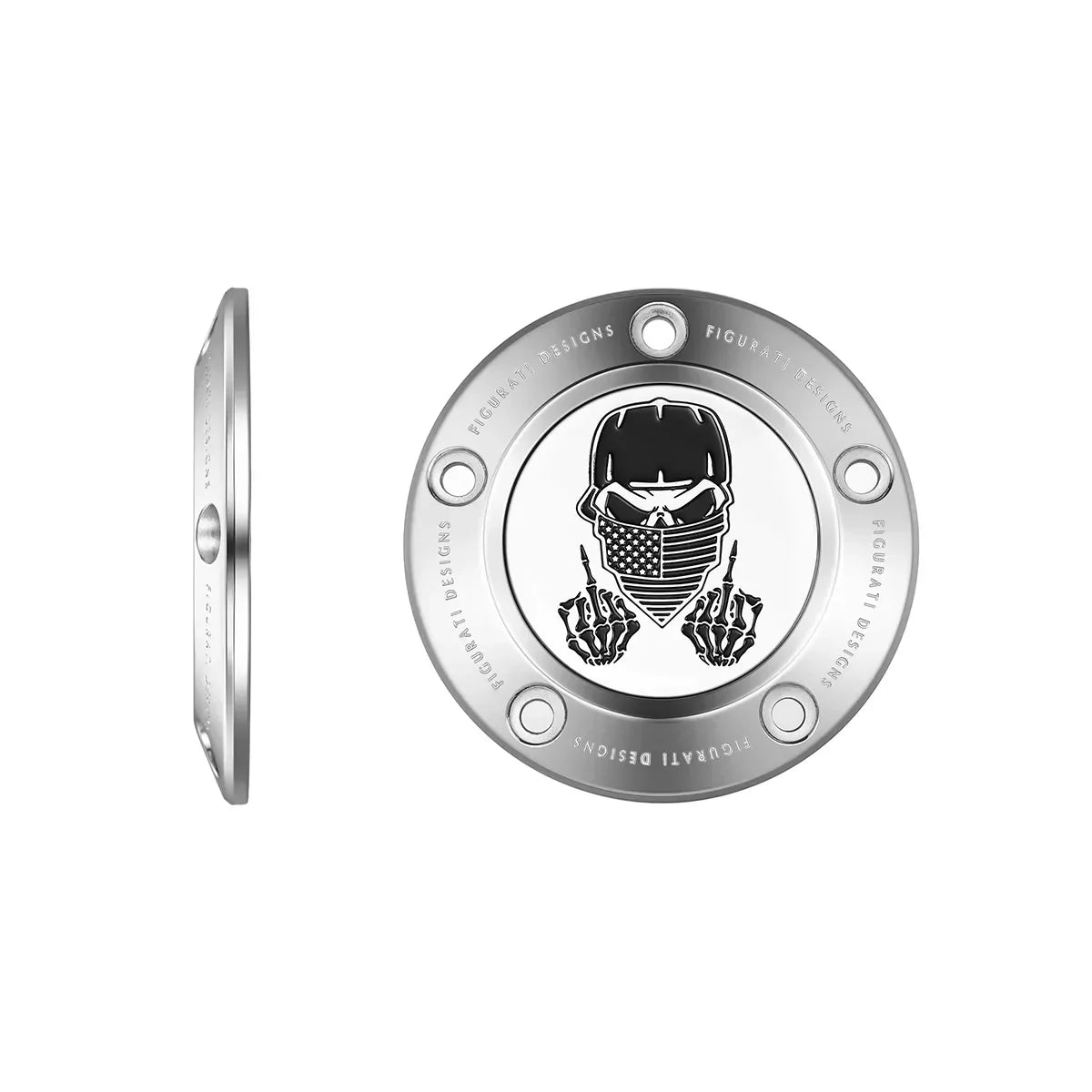 Harley-Davidson Stainless-Steel Masked Skull Twin Cam Timing Cover - image 1
