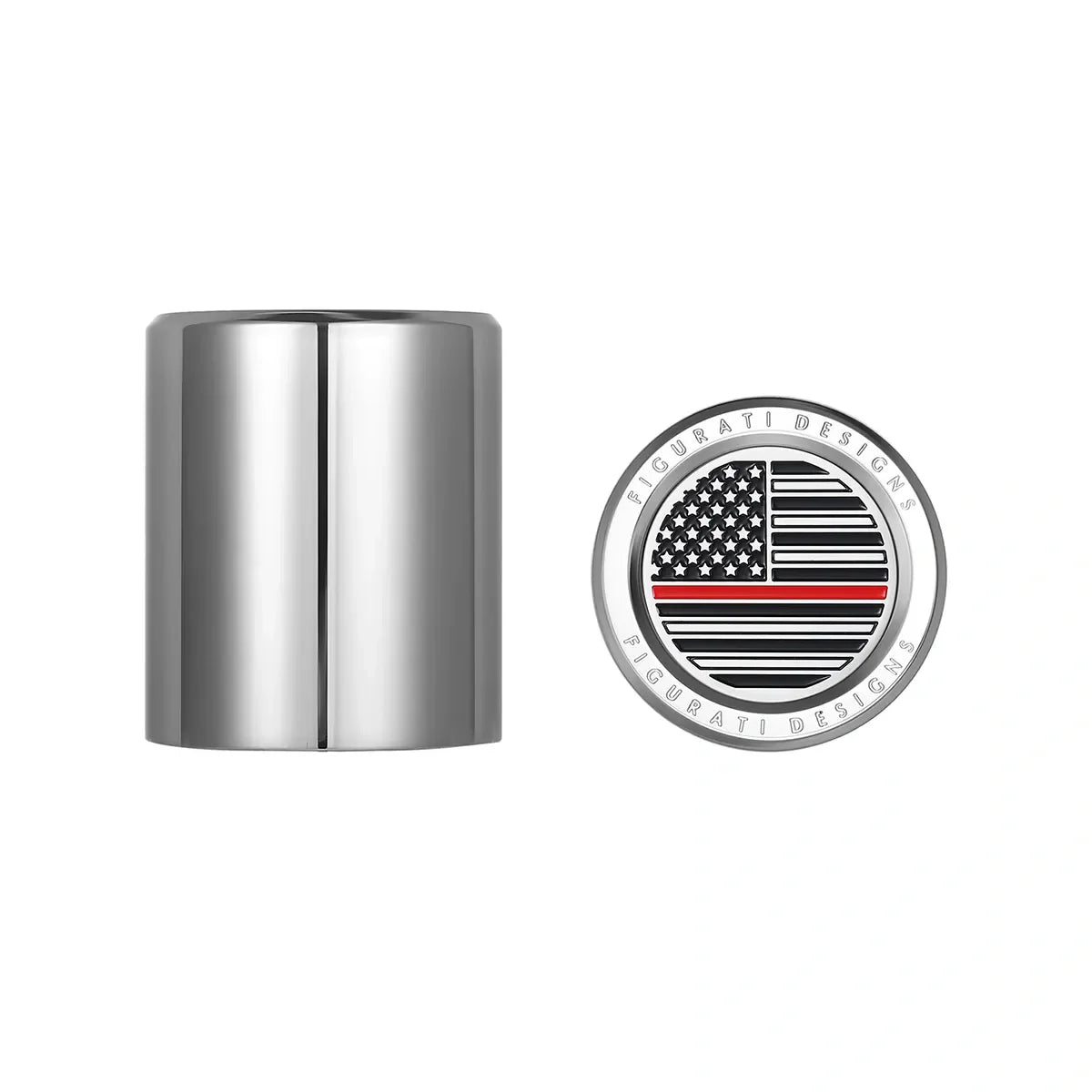 Harley-Davidson Stainless-Steel Red Line American Flag Docking Covers - image 1