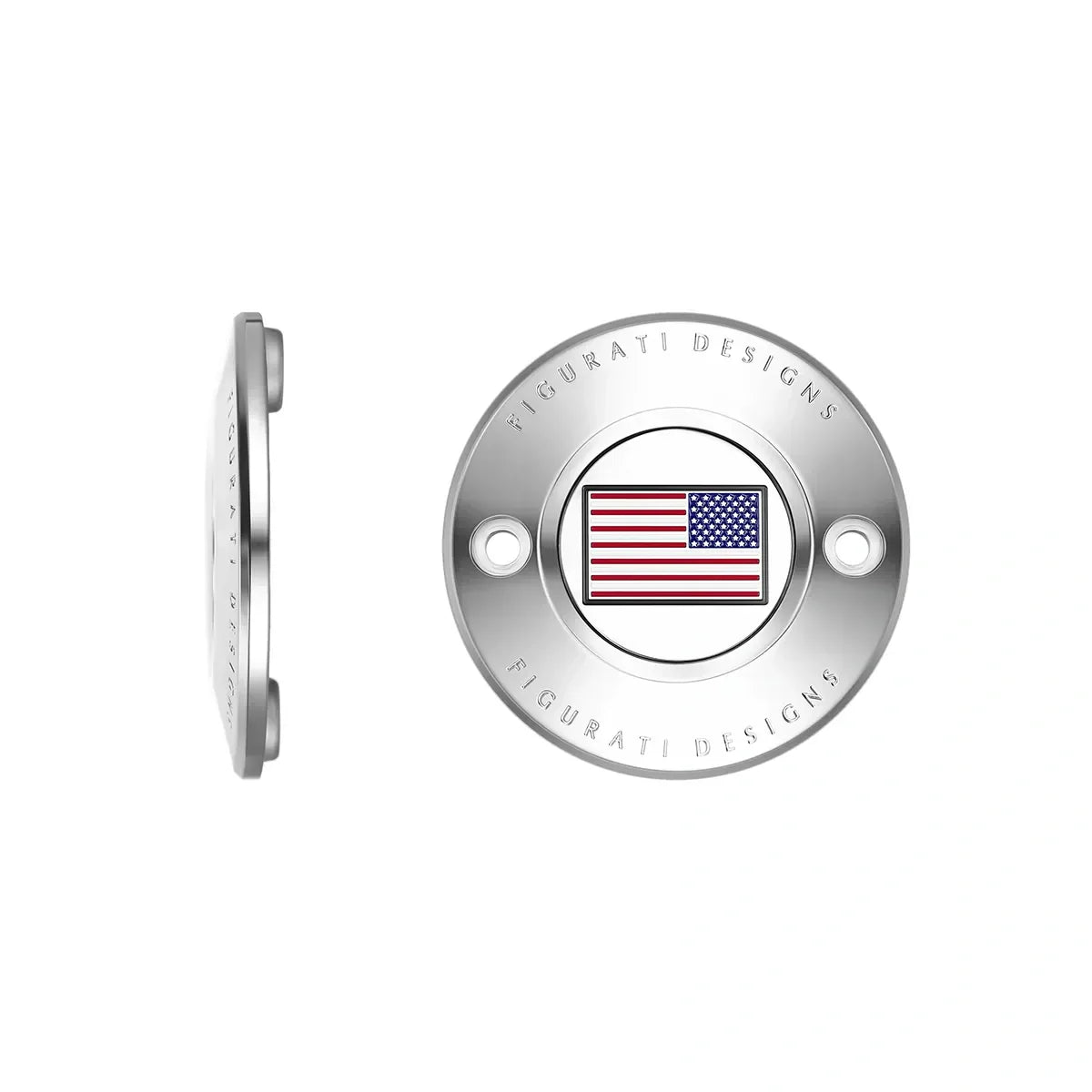 Harley-Davidson Stainless-Steel Red White and Blue American Flag - Reversed M8 Timing Cover - image 1