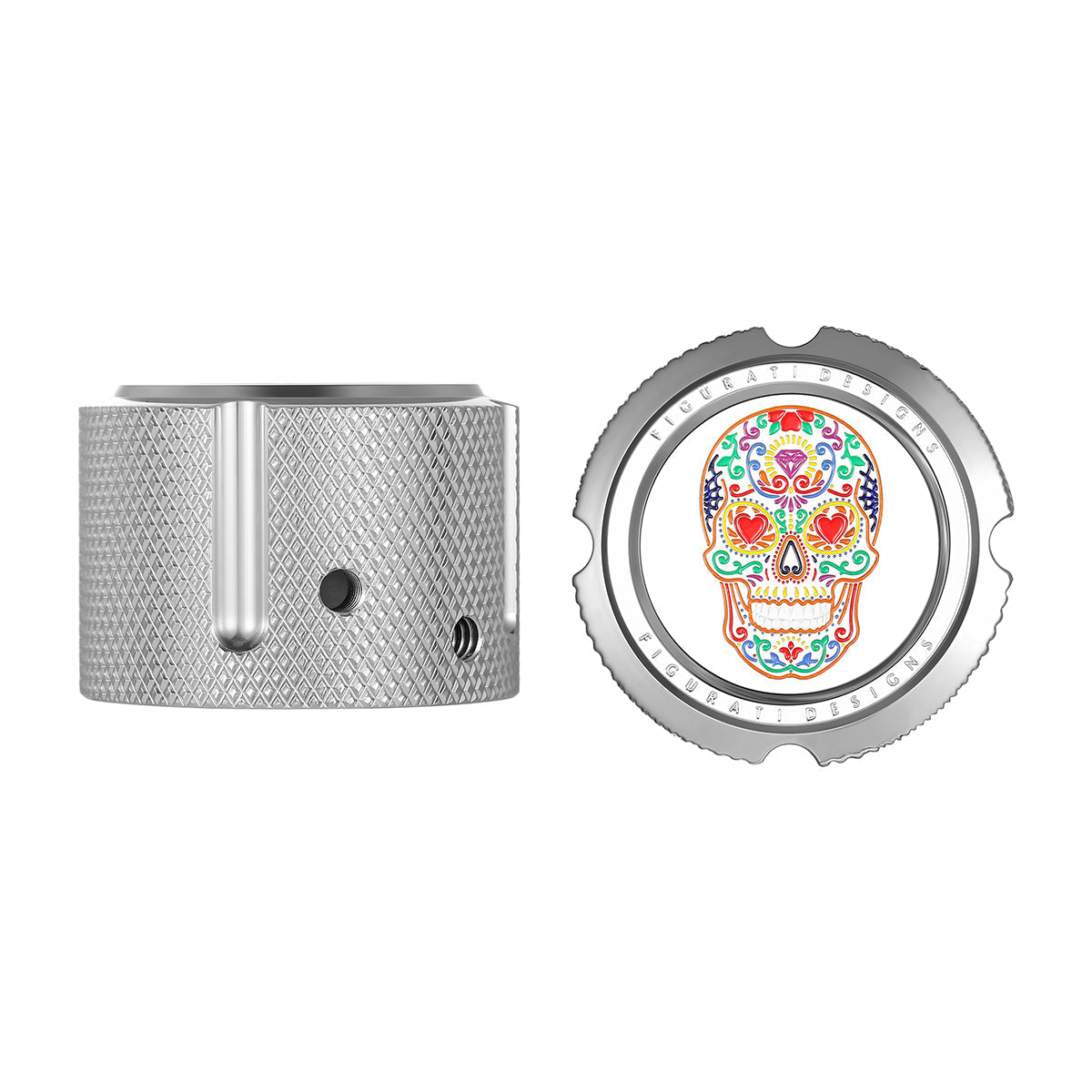 Harley-Davidson Stainless-Steel Sugar Skulls Front Axle Nut Covers - image 1