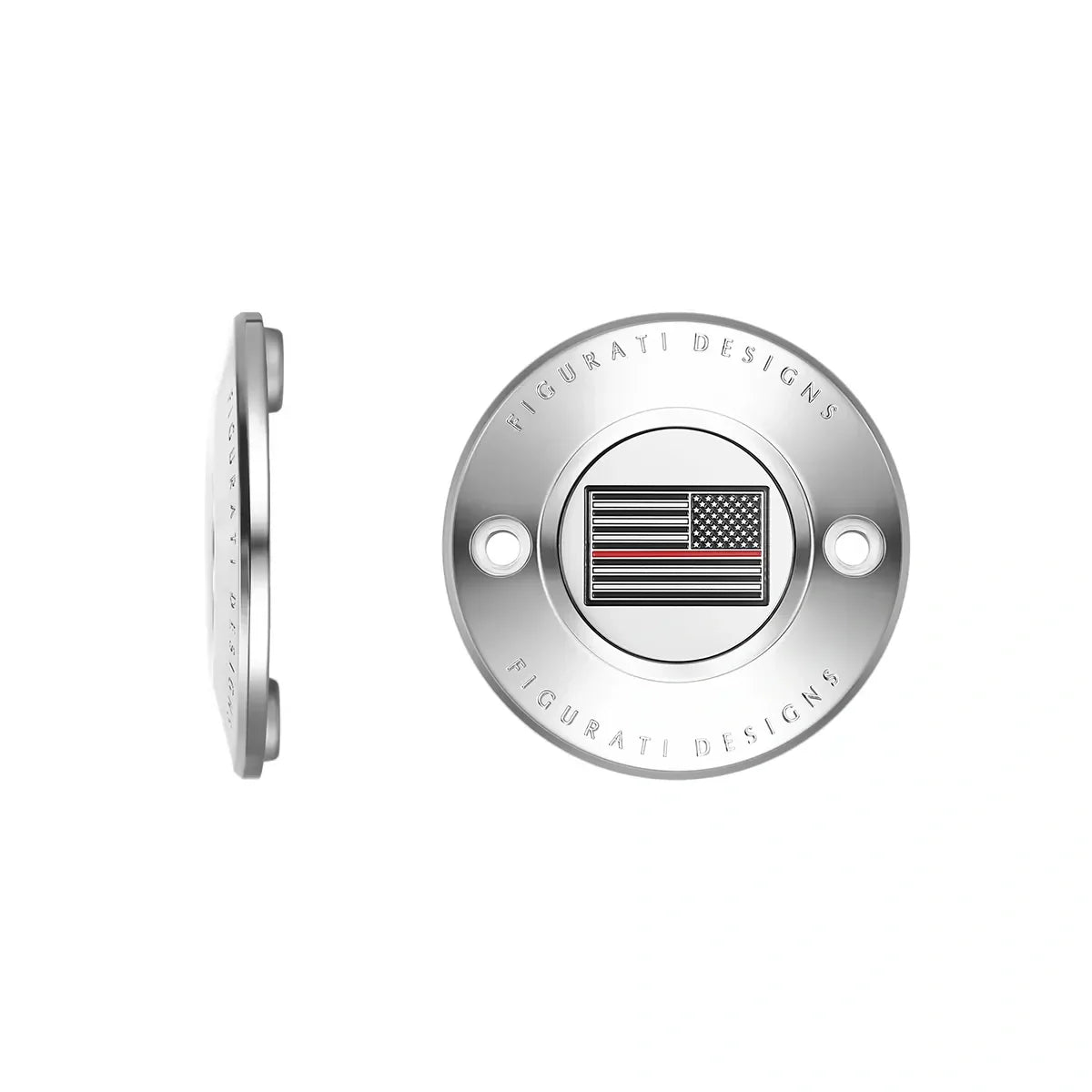 Harley-Davidson Stainless-Steel Thin Red Line American Flag - Reversed M8 Timing Cover - image 1