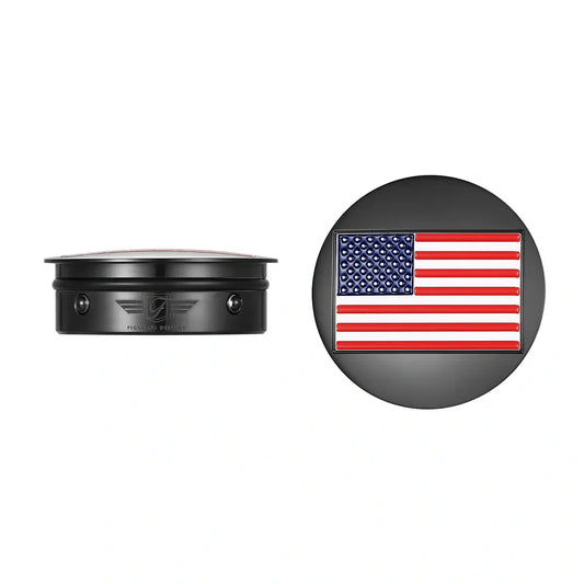 Harley-Davidson Stainless-Steel / Black American Flag Swing Arm Covers - Reversed - image 1