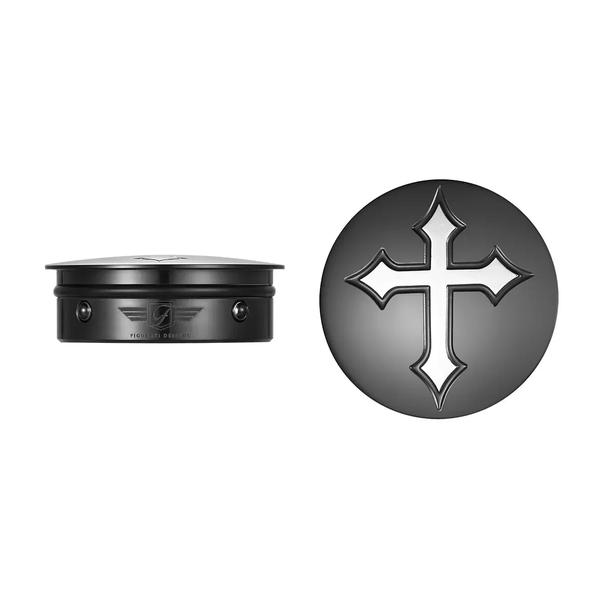 Harley-Davidson Stainless-Steel / Black Swing Arm Covers - Cross - image 1