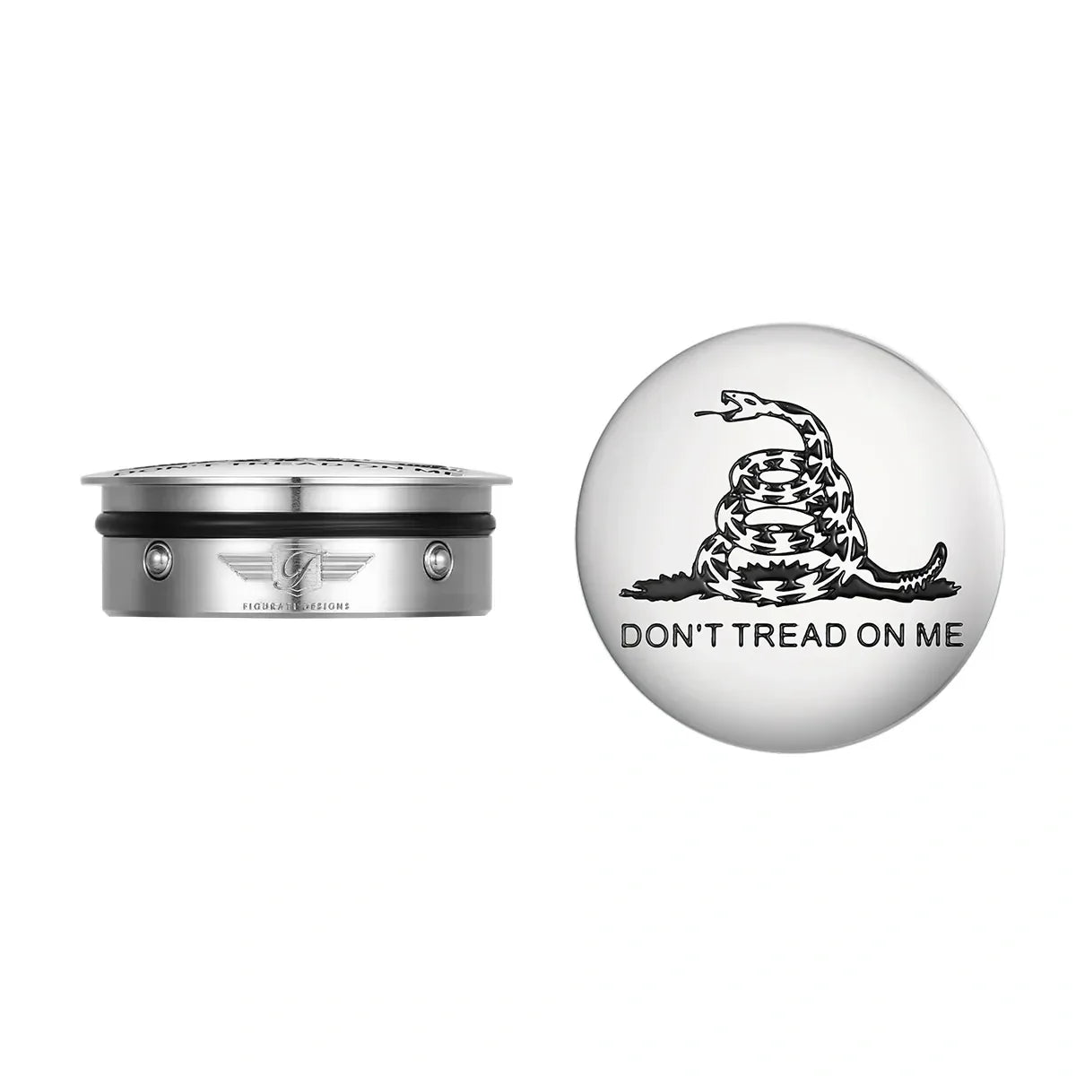 Harley-Davidson Stainless-Steel / Black Swing Arm Covers Don’t Tread On Me - image 1