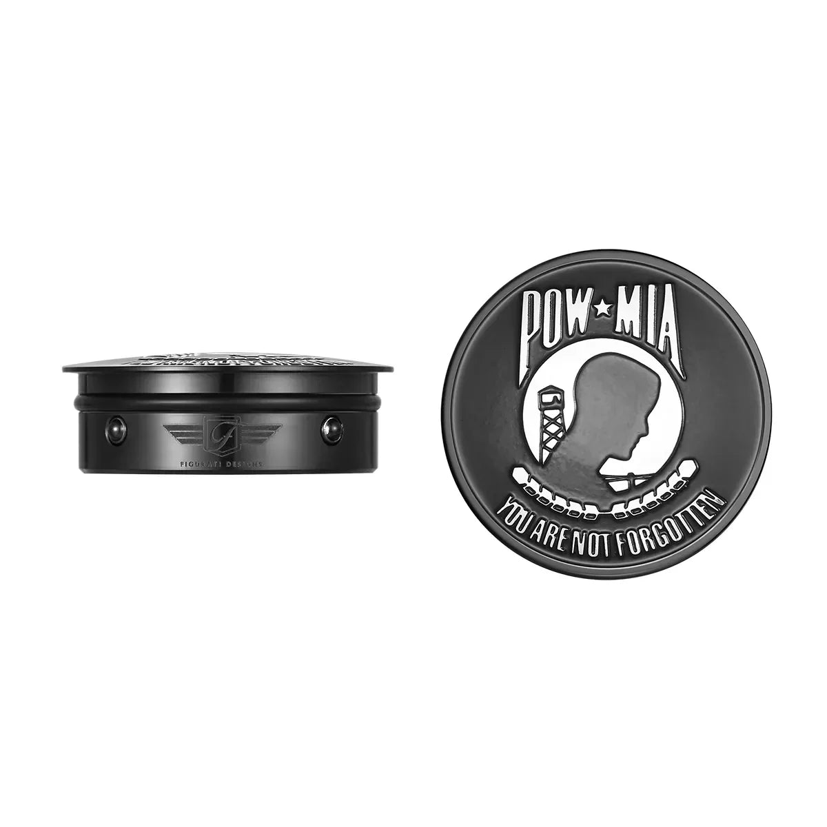 Harley-Davidson Stainless-Steel / Black Swing Arm Covers POW You are Not Forgotten - image 1
