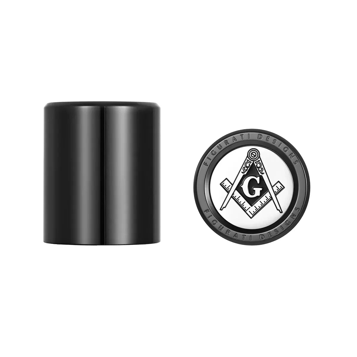 Harley-Davidson Stainless-Steel/Black Masonic Emblem Docking Hardware - image 1