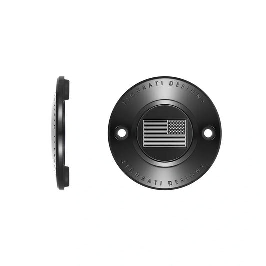 Harley-Davidson Stainless-Steel in Black American Flag - Reversed M8 Timing Cover - image 1