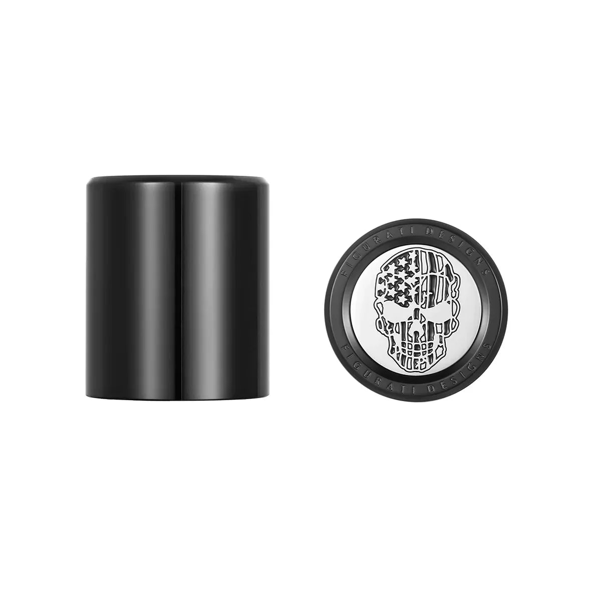 Harley-Davidson Stainless-Steel in Black Contrast Cut American Flag Skull Docking Hardware - image 1