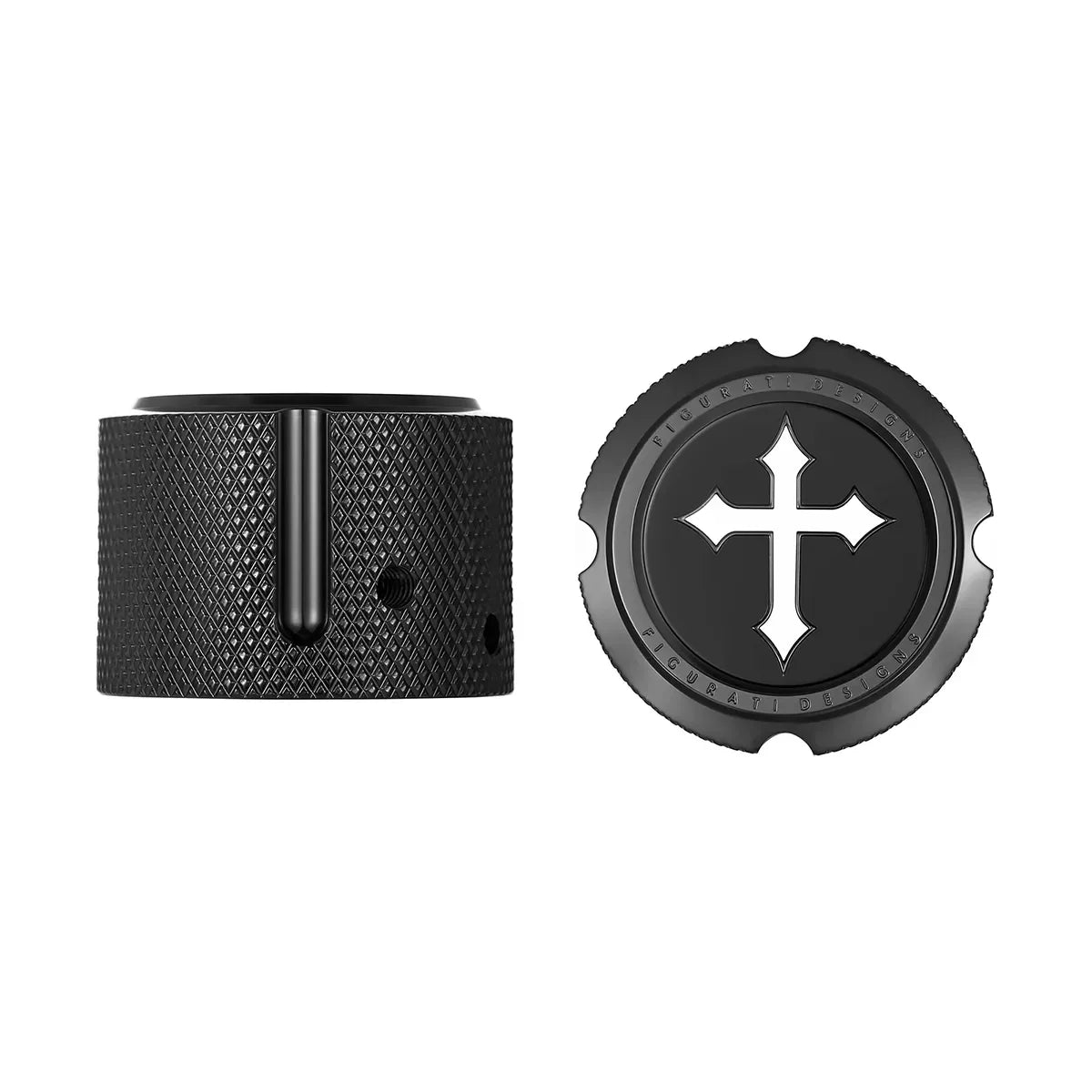 Harley-Davidson Stainless-Steel in Black Front Axle Nut Covers Cross - image 1