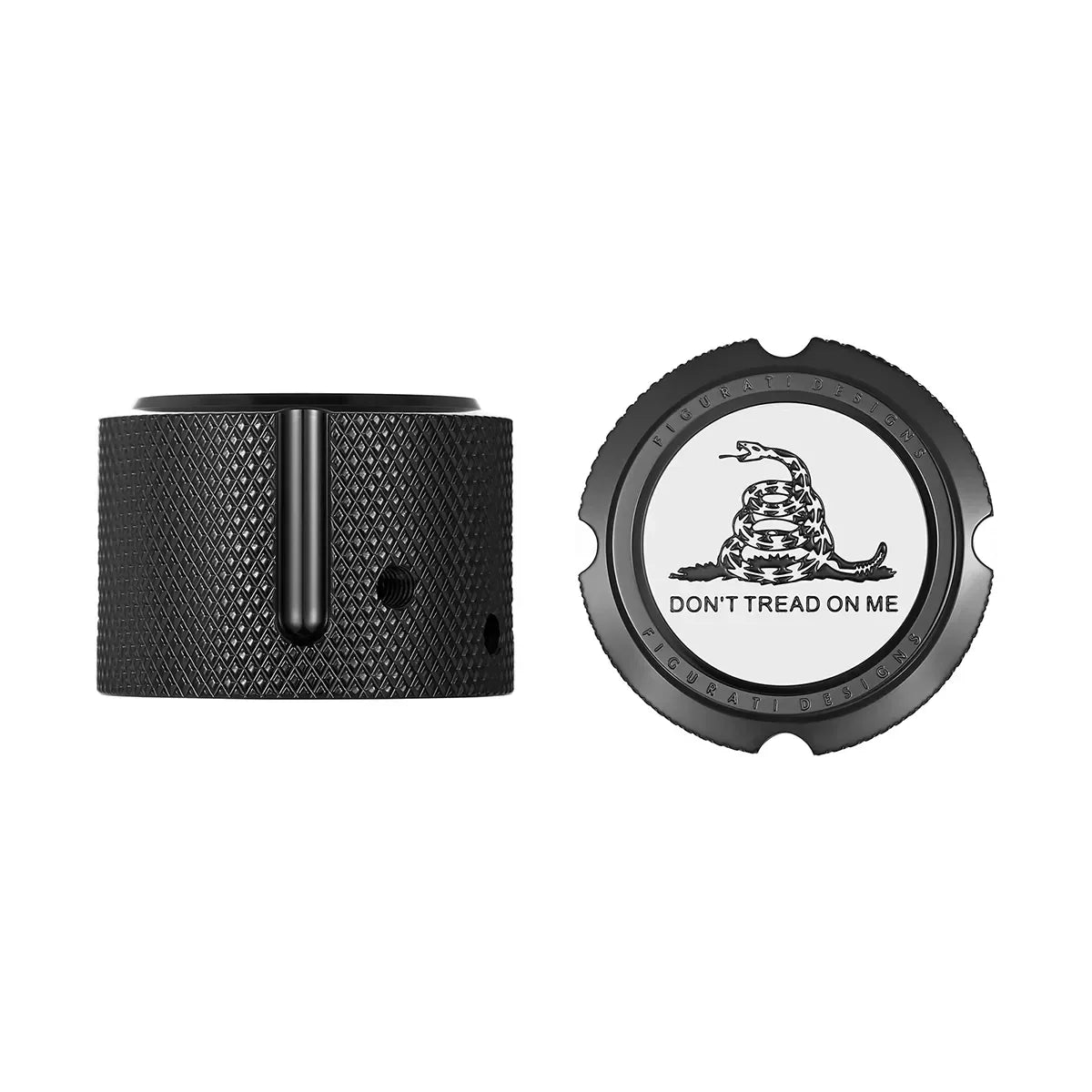 Harley-Davidson Stainless-Steel in Black Front Axle Nut Covers Don't Tread on Me - image 1