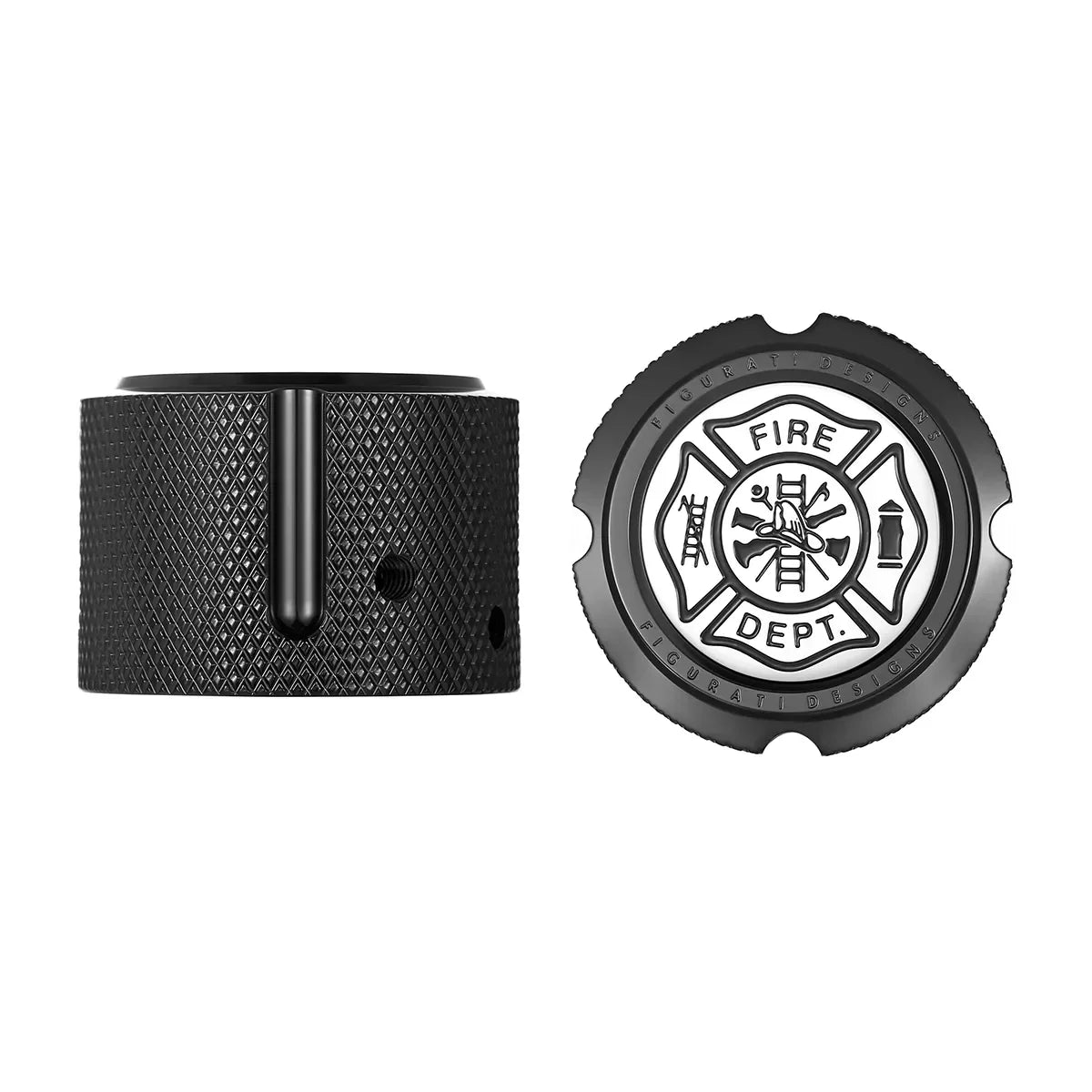 Harley-Davidson Stainless-Steel in Black Front Axle Nut Covers Maltese Cross-FIRE - image 1