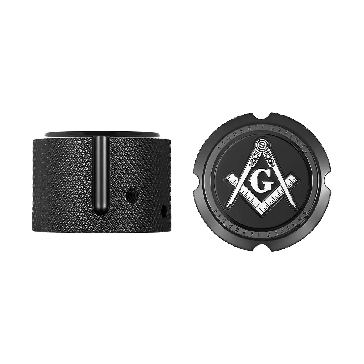Harley-Davidson Stainless-Steel in Black Front Axle Nut Covers Masonic Emblem - image 1