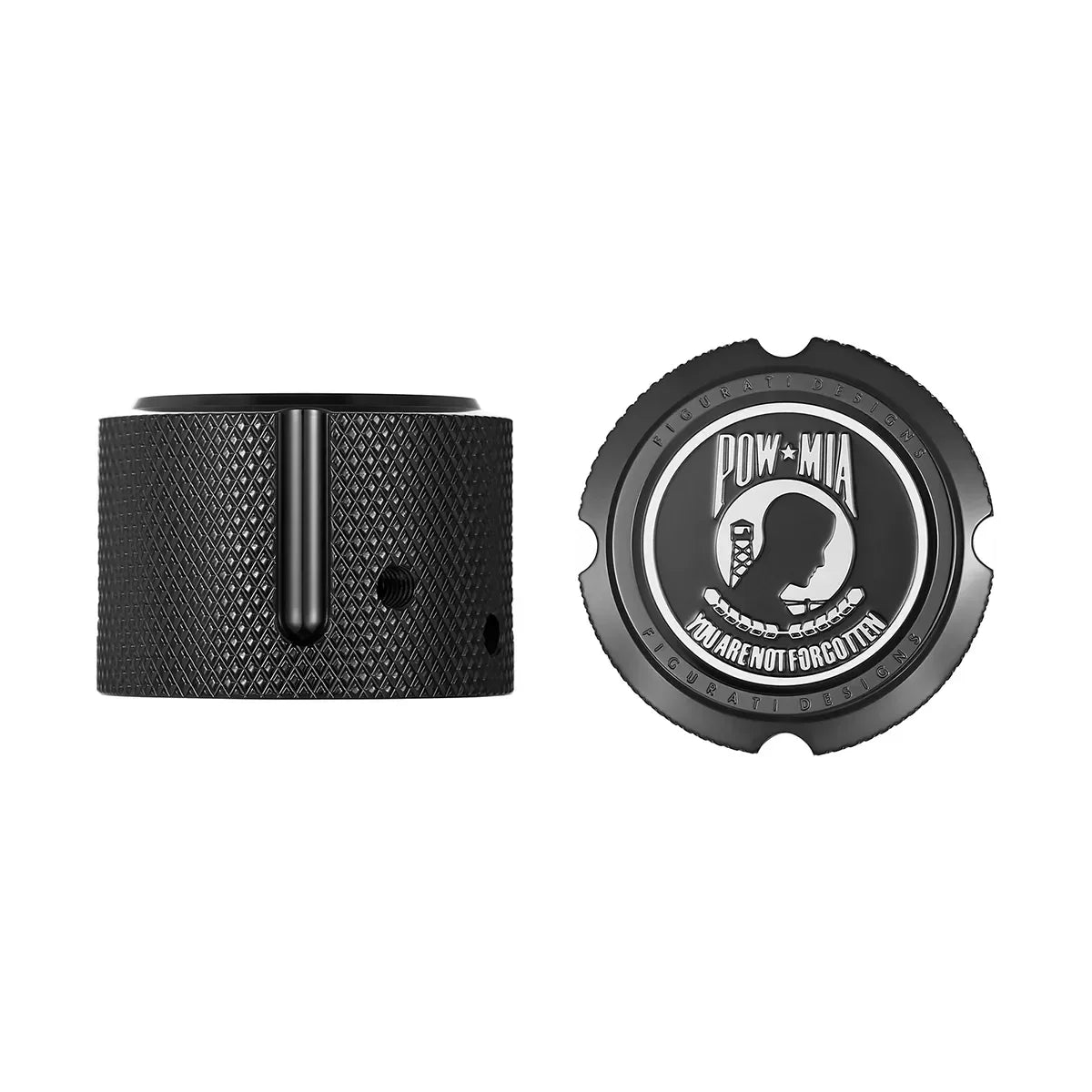 Harley-Davidson Stainless-Steel in Black Front Axle Nut Covers POW MIA - image 1