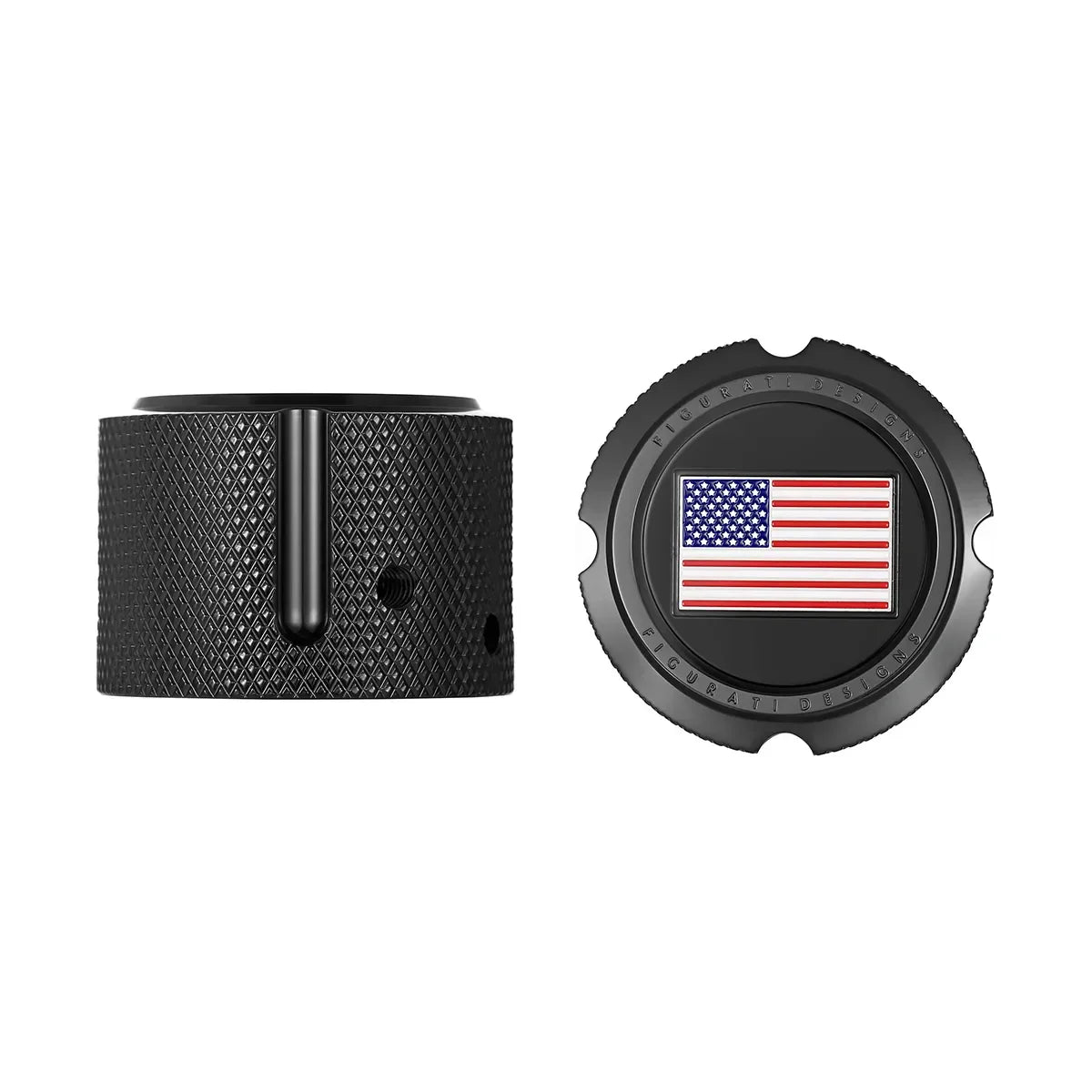 Harley-Davidson Stainless-Steel in Black Front Axle Nut Covers Red White and Blue American Flag - Reversed - image 1