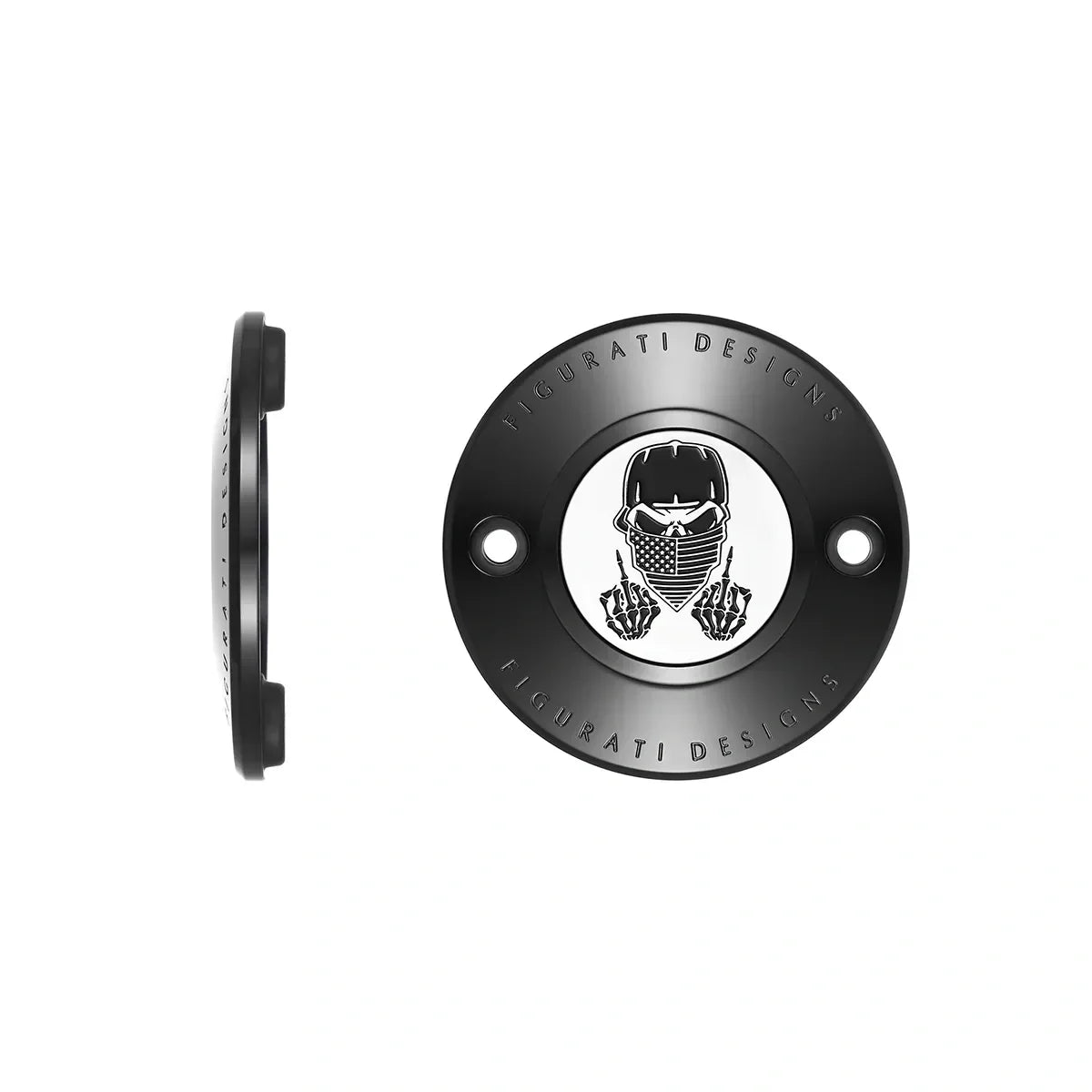 Harley-Davidson Stainless-Steel in Black Masked Skull M8 Timing Cover - image 1
