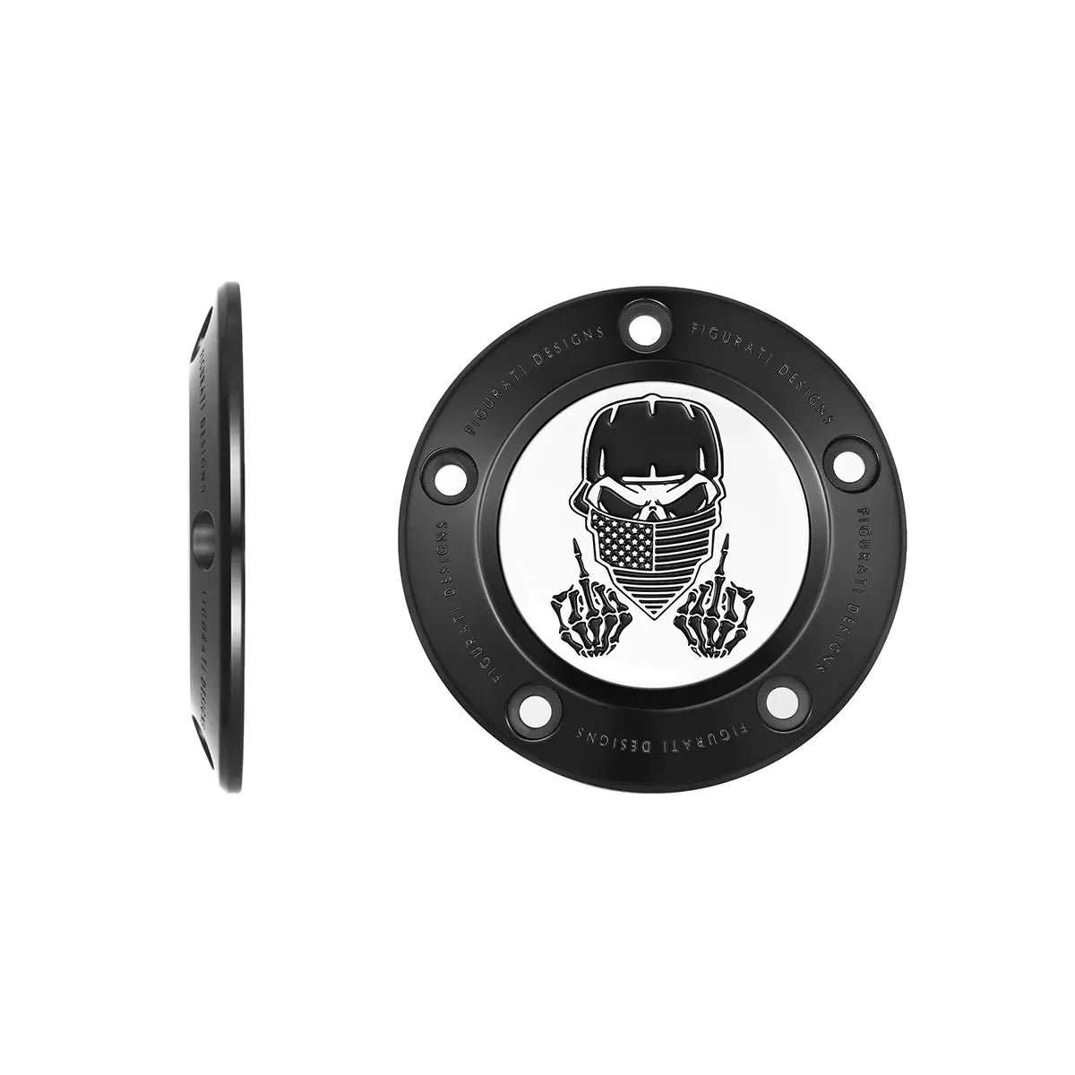Harley-Davidson Stainless-Steel in Black Masked Skull Twin Cam Timing Cover - image 1