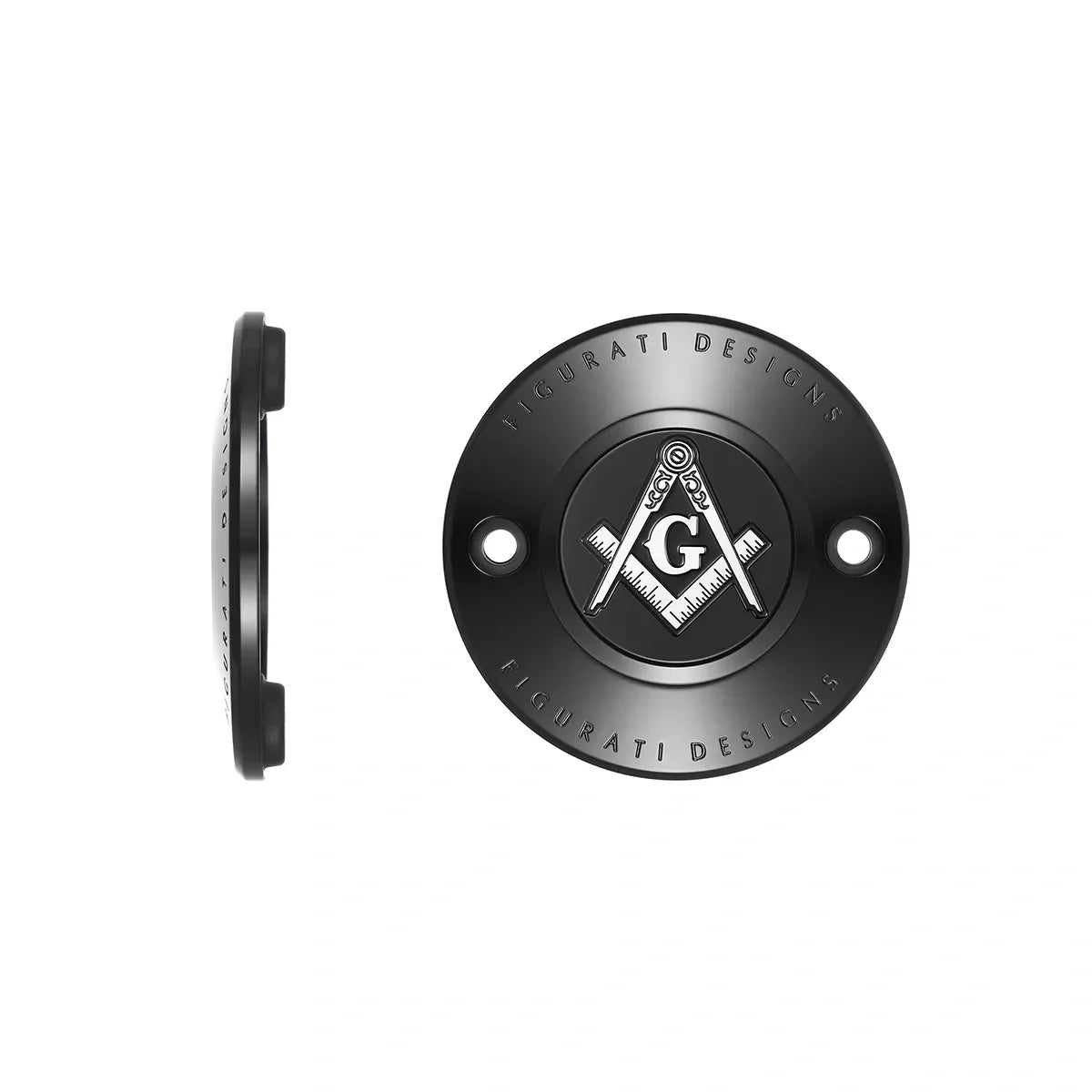 Harley-Davidson Stainless-Steel in Black Masonic Emblem M8 Timing Cover - image 1