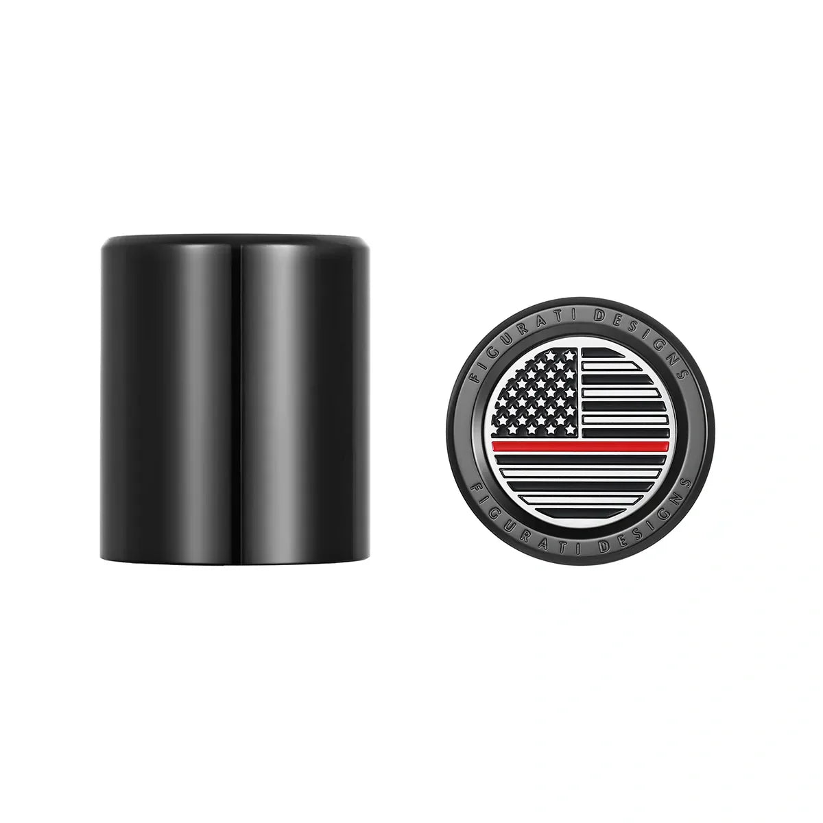 Harley-Davidson Stainless-Steel in Black Red Line American Flag Docking Covers - image 1