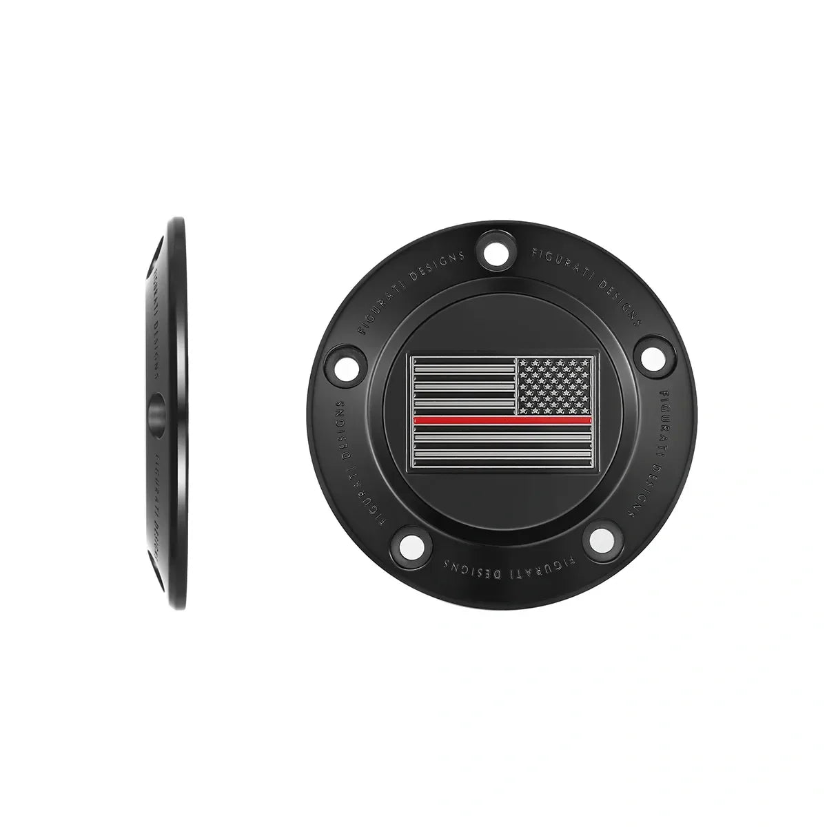 Harley-Davidson Stainless-Steel in Black Thin Red Line American Flag - Reversed Twin Cam Timing Cover - image 1