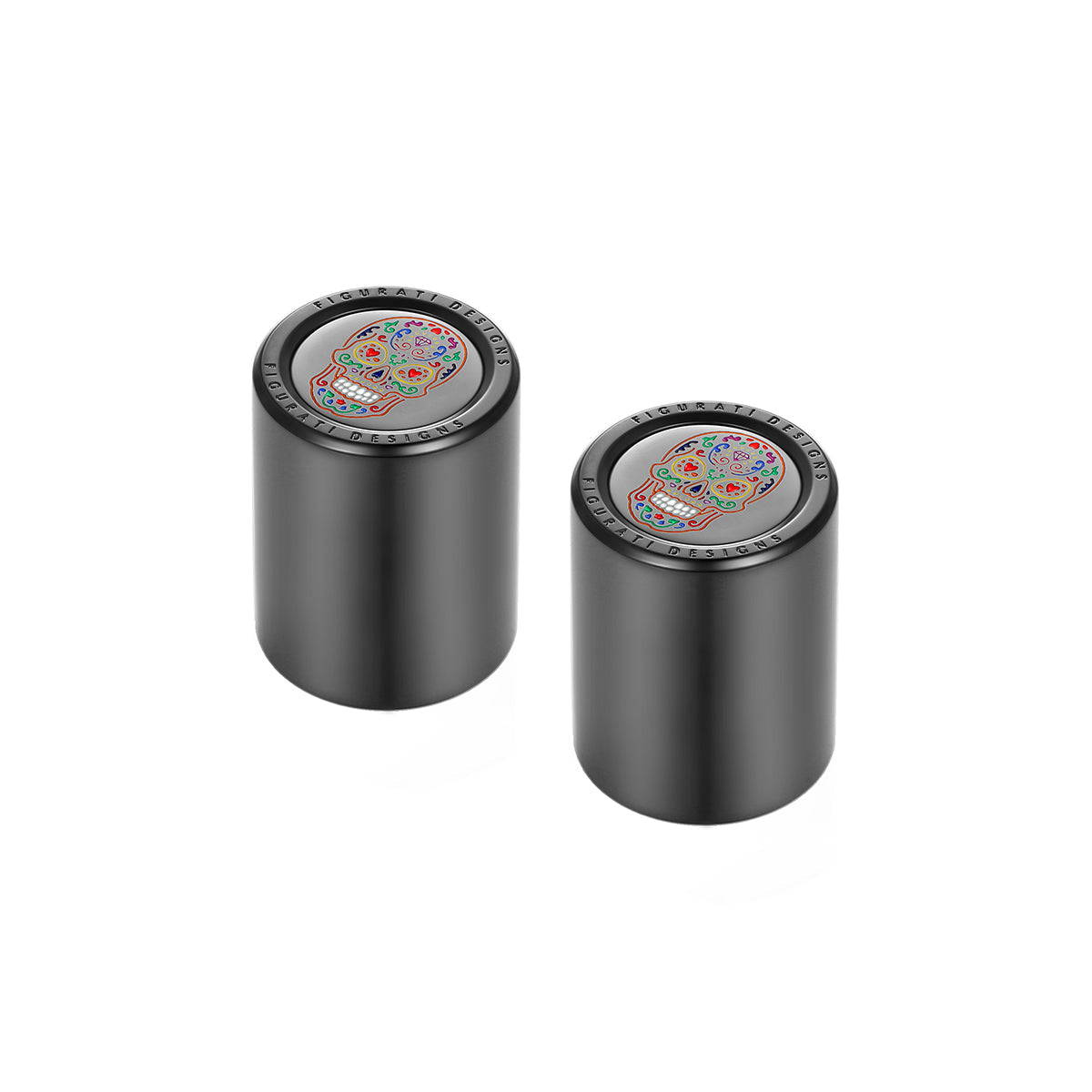 Harley-Davidson Stainless-Steel Black Sugar Skull Docking Covers - image 2