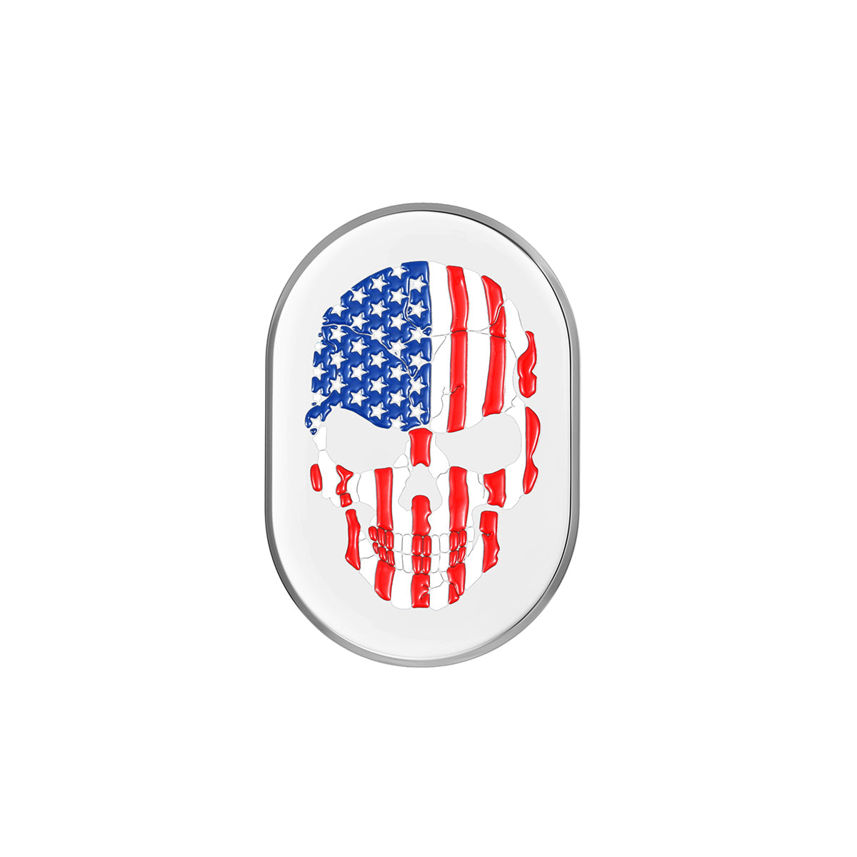 Harley-Davidson Stainless-Steel Red White & Blue American Flag Skull Antenna Cover - Right - image 1