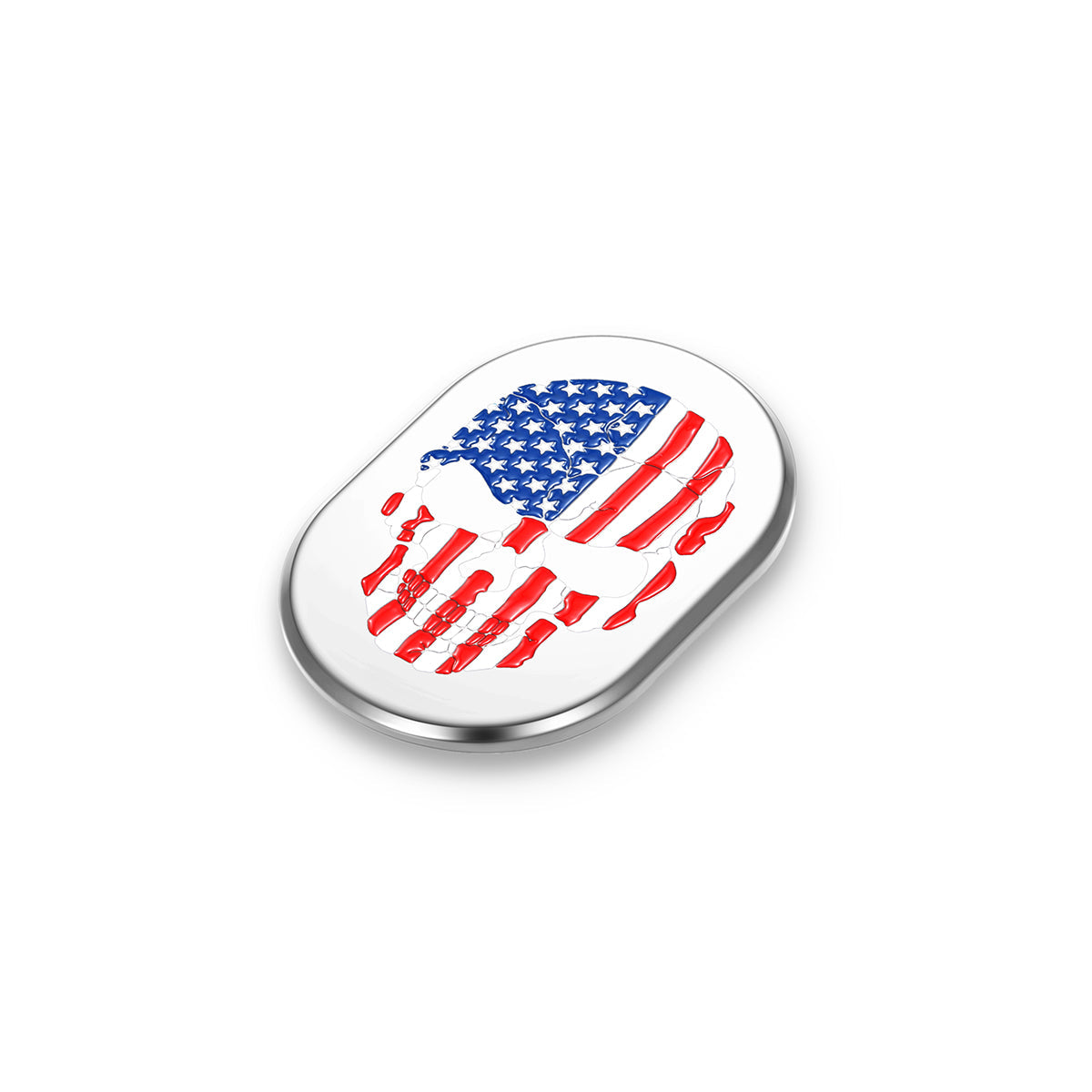 Harley-Davidson Stainless-Steel Red White & Blue American Flag Skull Antenna Cover - Right - image 2