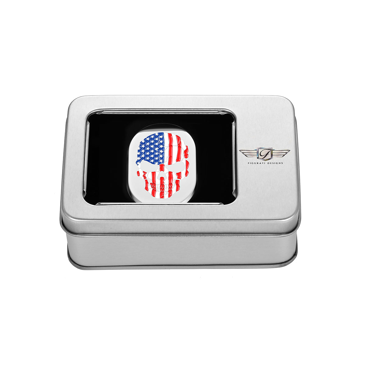 Harley-Davidson Stainless-Steel Red White & Blue American Flag Skull Antenna Cover - Right - image 3