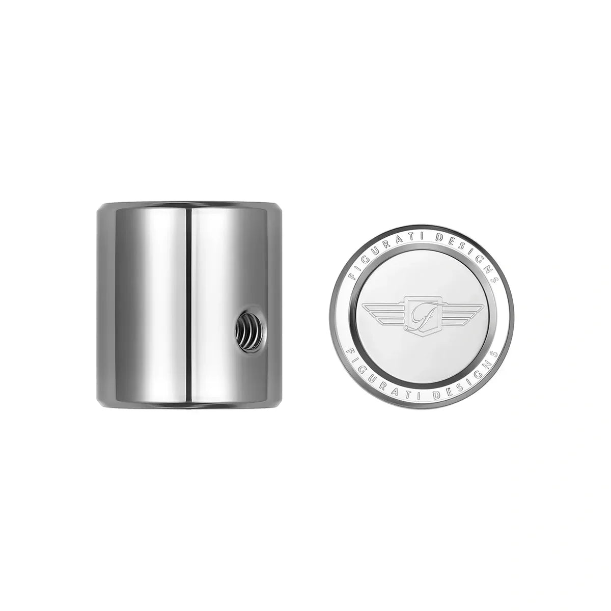 Heel Toe Shifter Cover - Stainless-Steel Figurati Logo - image 1