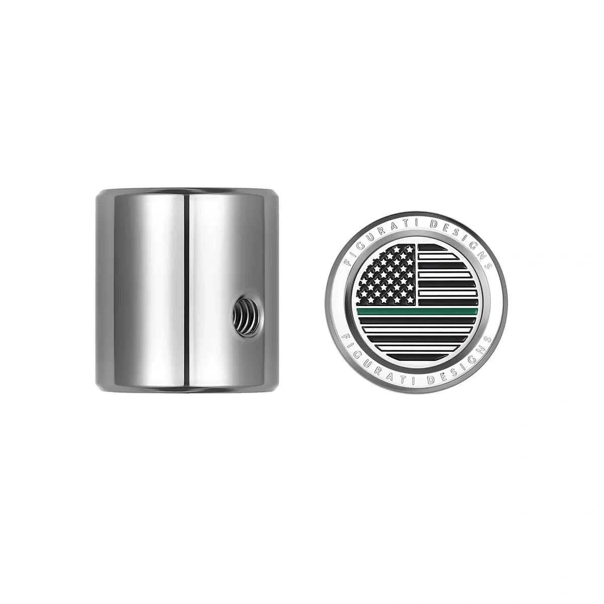 Heel Toe Shifter Cover - Stainless-Steel Green Line American Flag - image 1