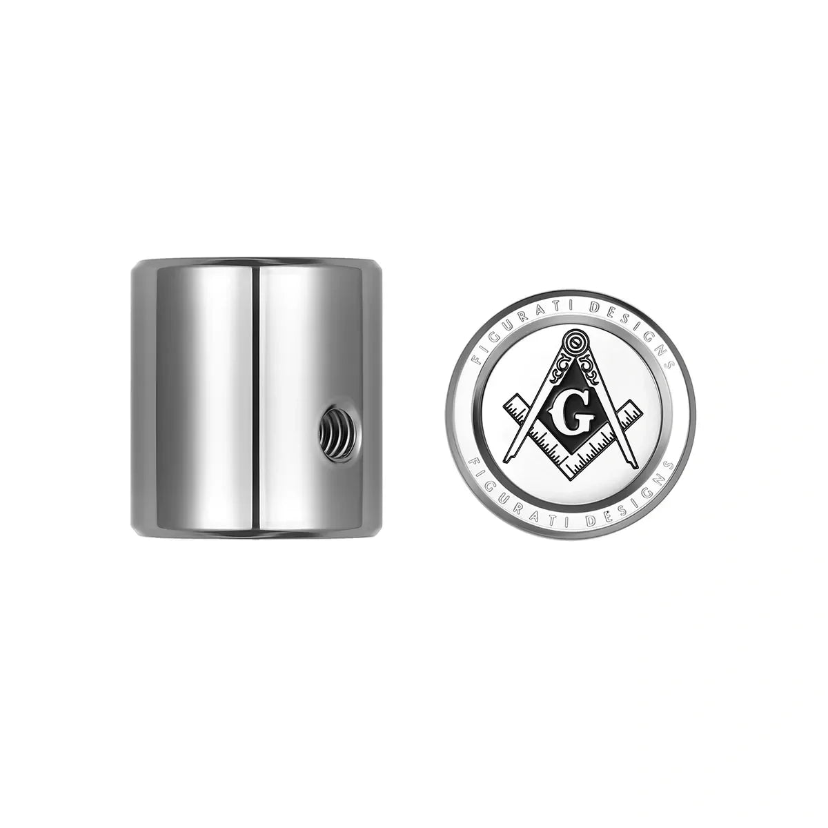 Heel Toe Shifter Cover - Stainless-Steel Masonic Emblem - image 1