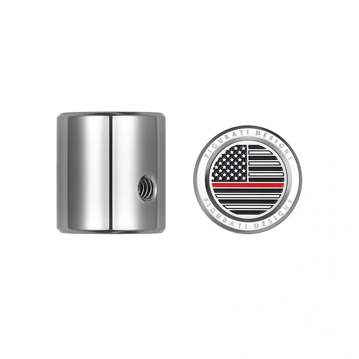 Heel Toe Shifter Cover - Stainless-Steel Red Line American Flag - image 1