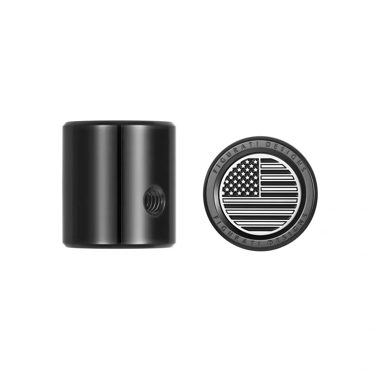 Heel Toe Shifter Cover - Stainless-Steel/Black Contrast Cut American Flag in Black - image 1