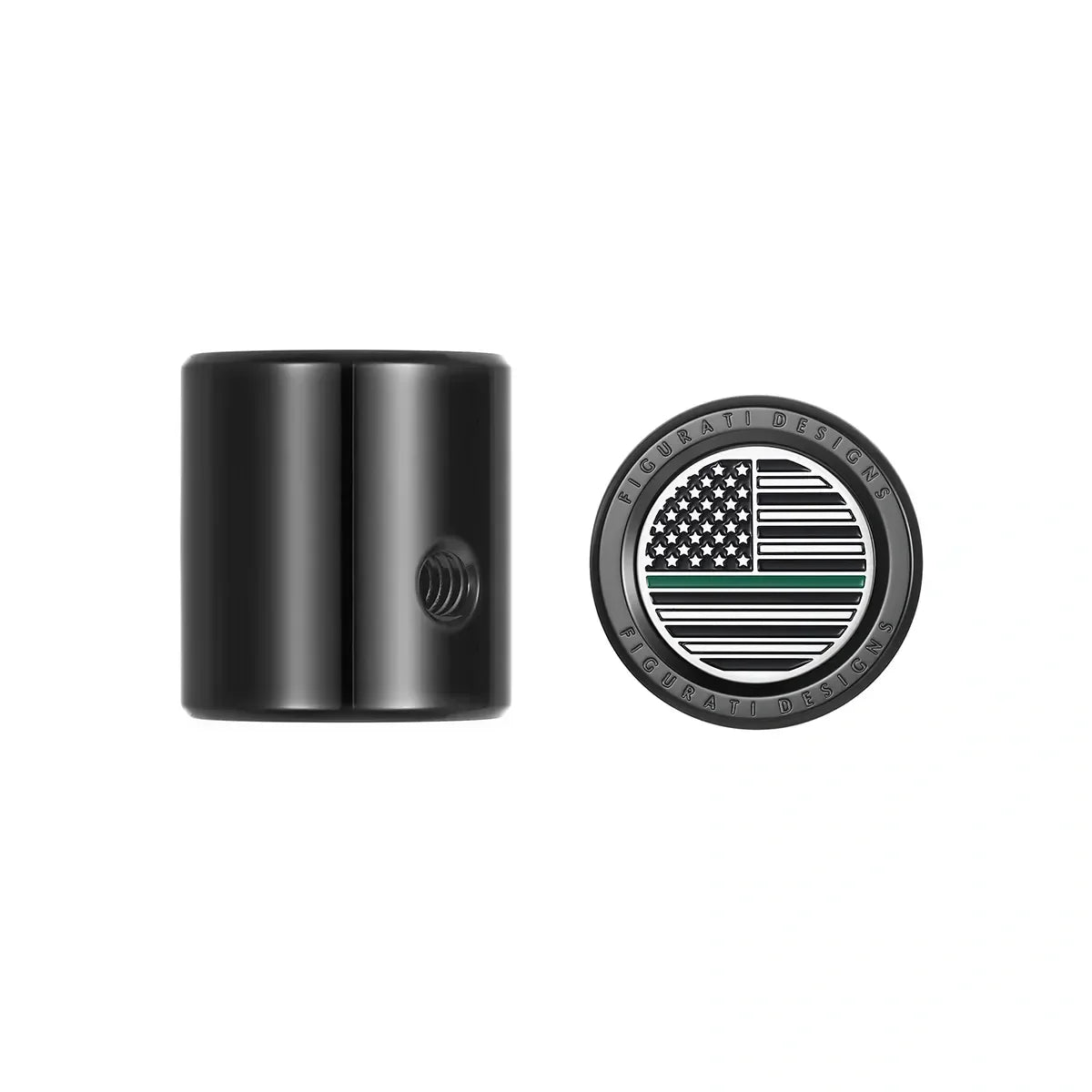 Heel Toe Shifter Cover - Stainless-Steel/Black Green Line American Flag - image 1