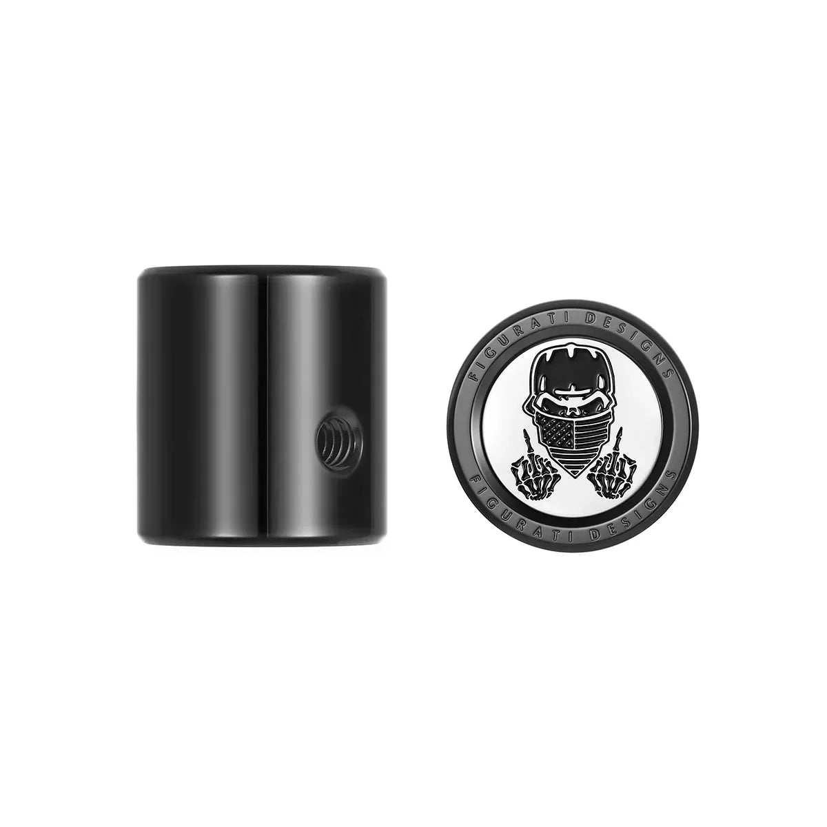 Heel Toe Shifter Cover - Stainless-Steel in Black Masked Skull - image 1