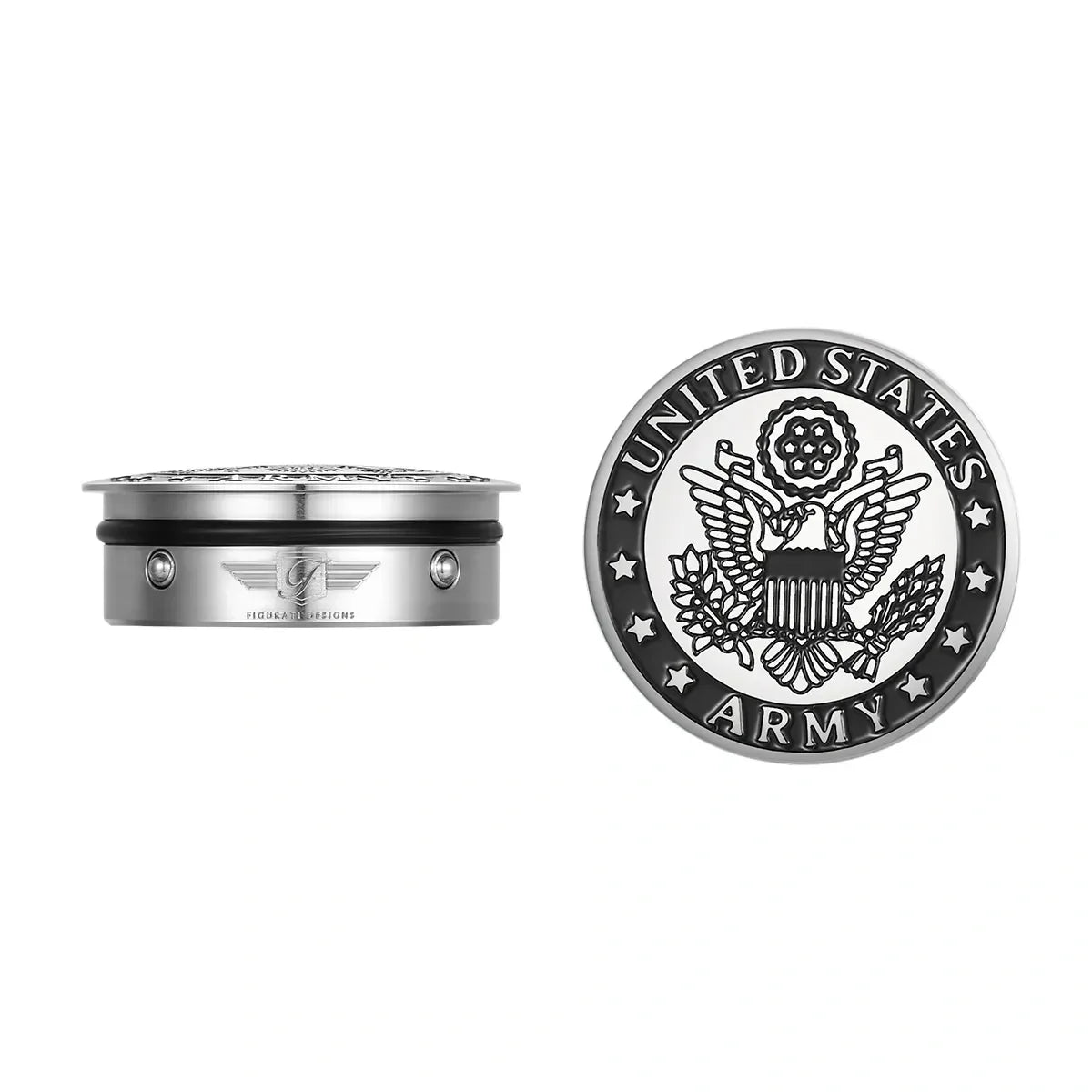 Officially Licensed Harley-Davidson Stainless-Steel / Black Swing Arm Covers Army Seal - image 1