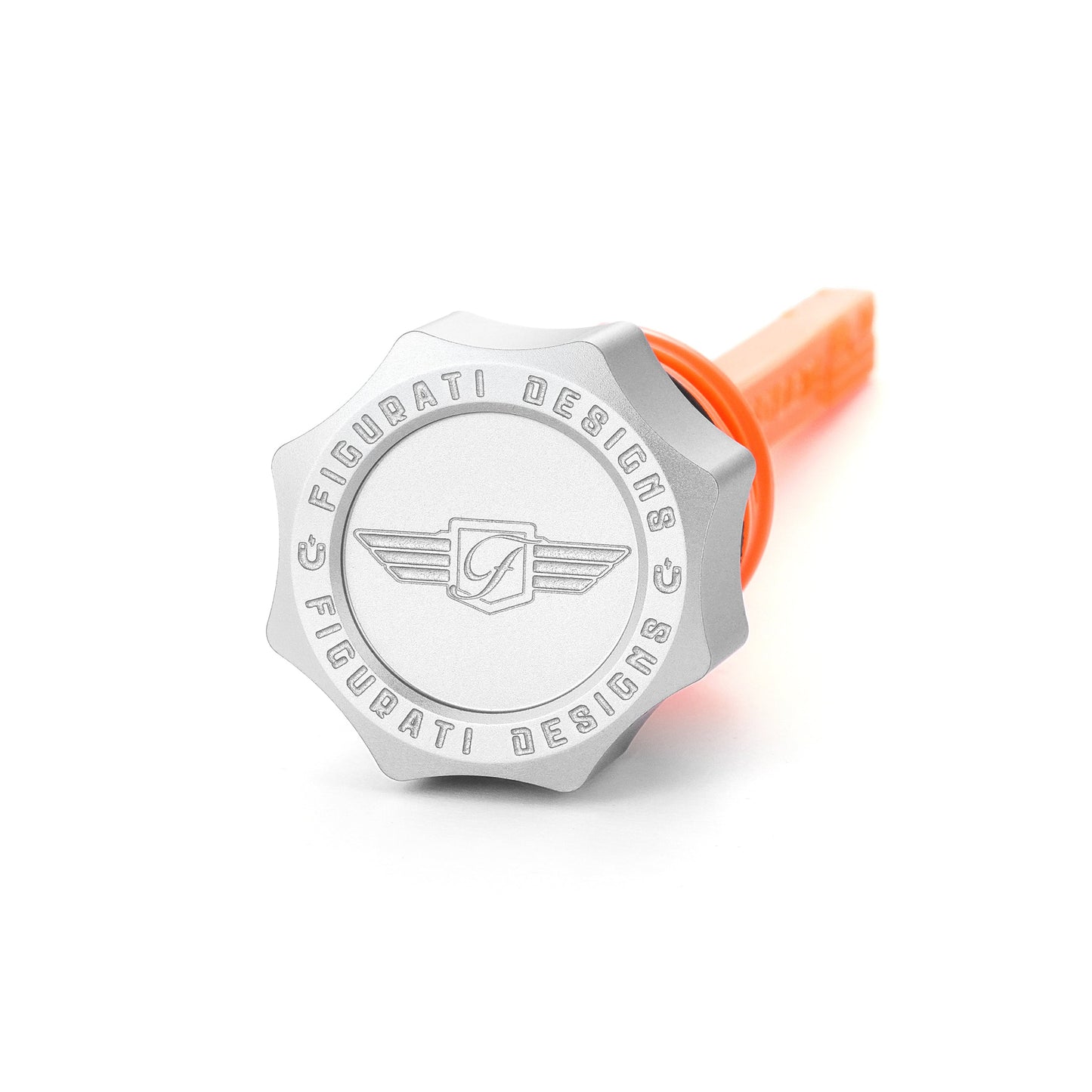 Performance Magnetic Dipstick for Harley-Davidson M8 Softail (2018-2026) - Curved Raw Silver - image 1