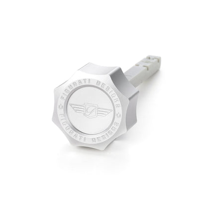 Performance Magnetic Transmission Dipstick for Harley-Davidson M8 (2017-2026) - Curved Raw Silver - image 1