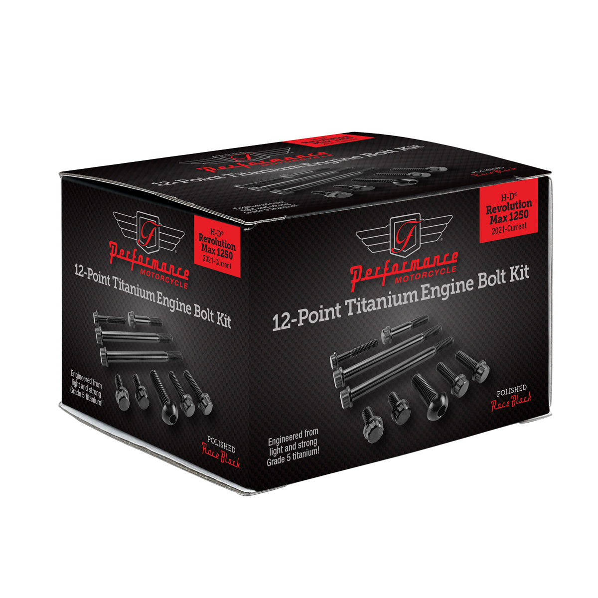 Performance 12 Point Titanium Engine Bolt Kit for Harley-Davidson Revolution Max 1250 - Race Black - image 1