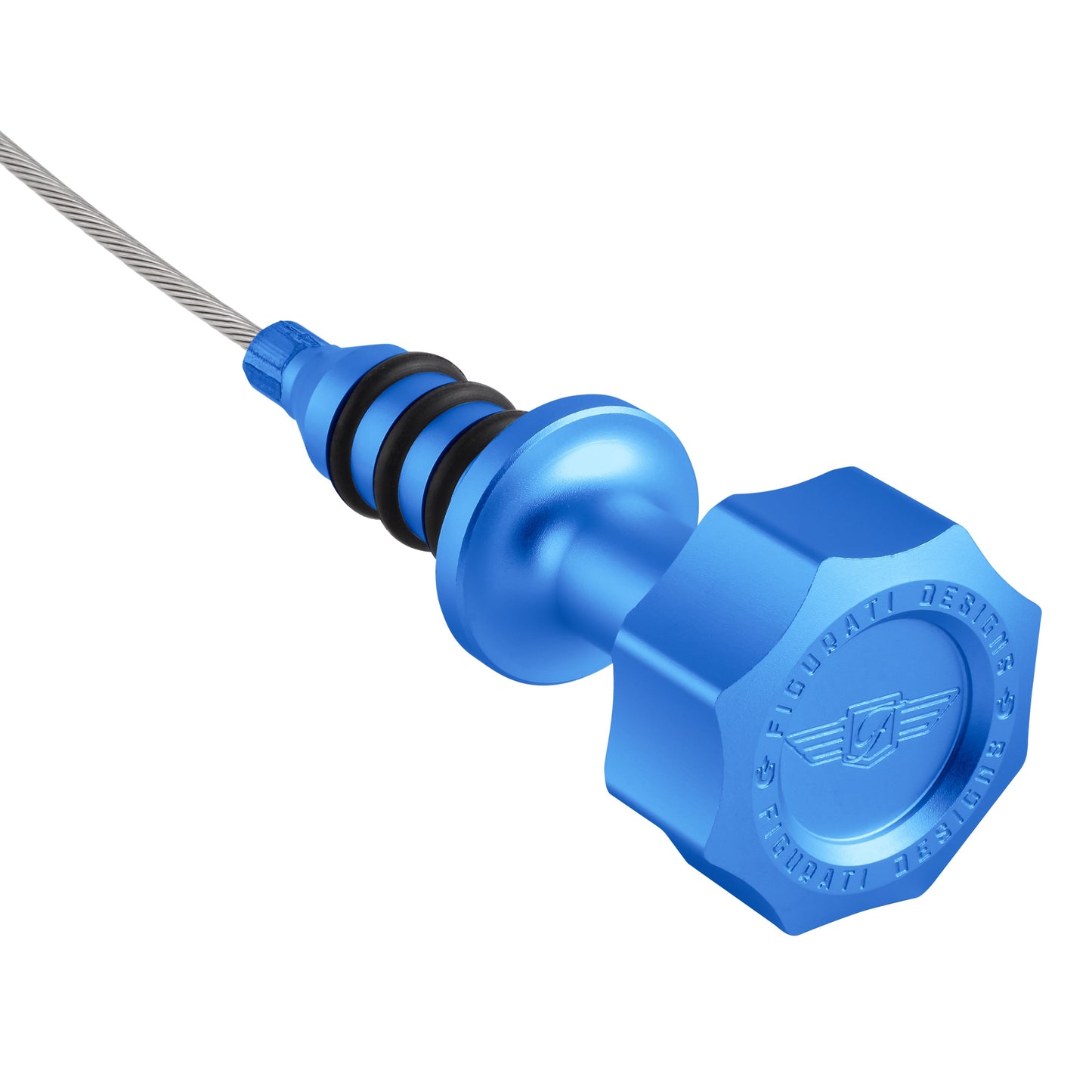 Performance Magnetic Engine Oil Dipstick for RAM 6.7L Cummins Turbo Diesel I6 - Curved Blue - image 1