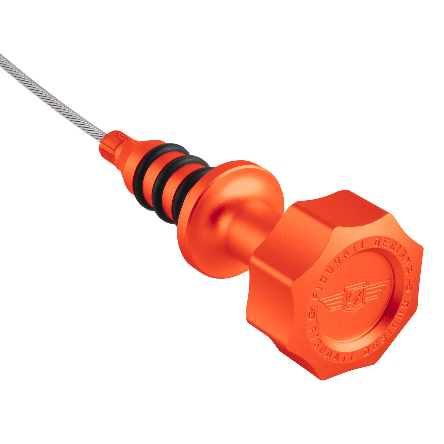 Performance Magnetic Engine Oil Dipstick for GM 6.6L V-8 L5P Duramax Turbo-Diesel - Curved Orange - image 1