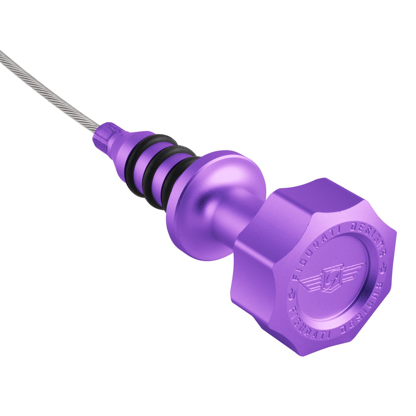 Performance Magnetic Engine Oil Dipstick for GM 6.6L V-8 L5P Duramax Turbo-Diesel - Curved Purple - image 1