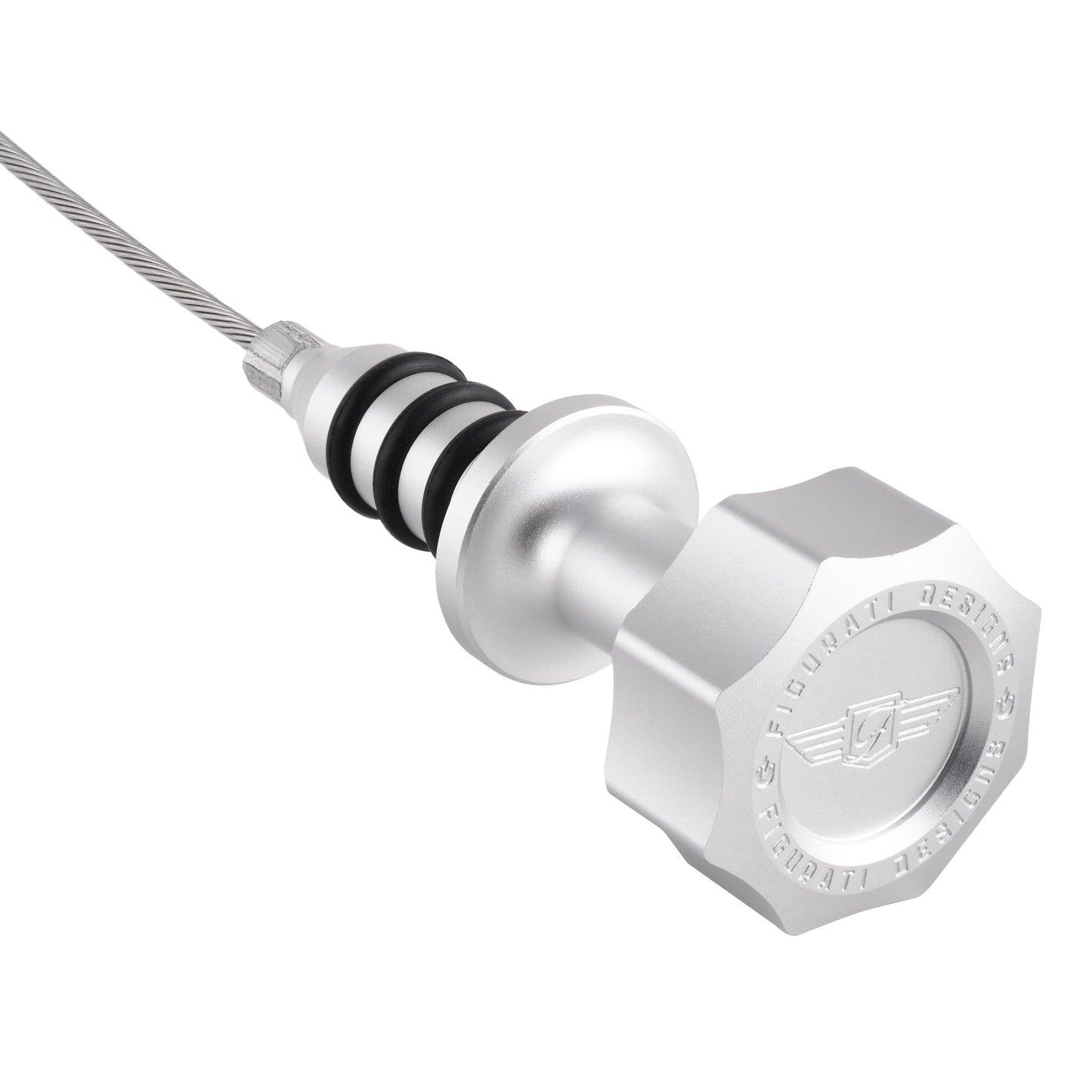 Performance Magnetic Engine Oil Dipstick for GM 6.6L V-8 L5P Duramax Turbo-Diesel - Curved Silver - image 1