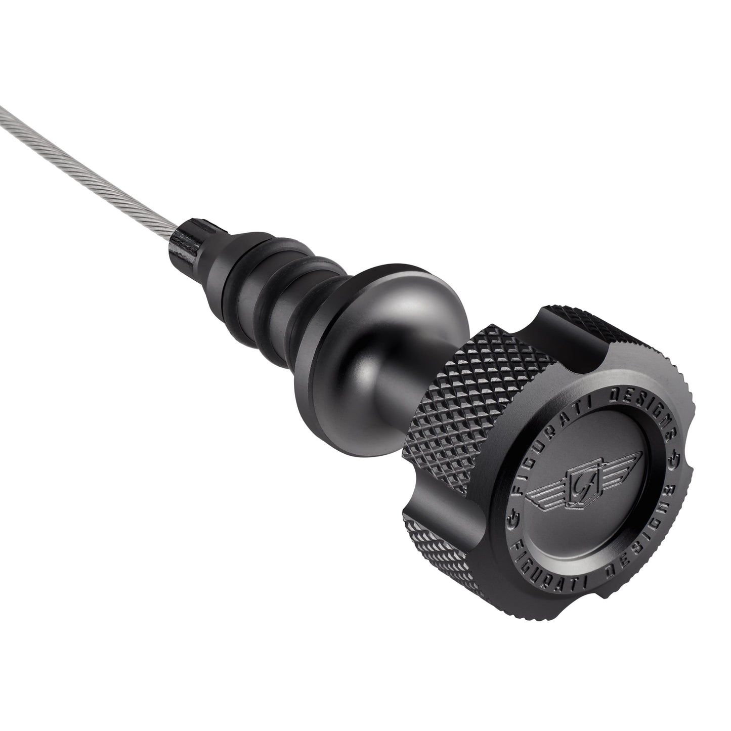 Performance Magnetic Engine Oil Dipstick for GM 6.6L V-8 L5P Duramax Turbo-Diesel - Knurled Black - image 1