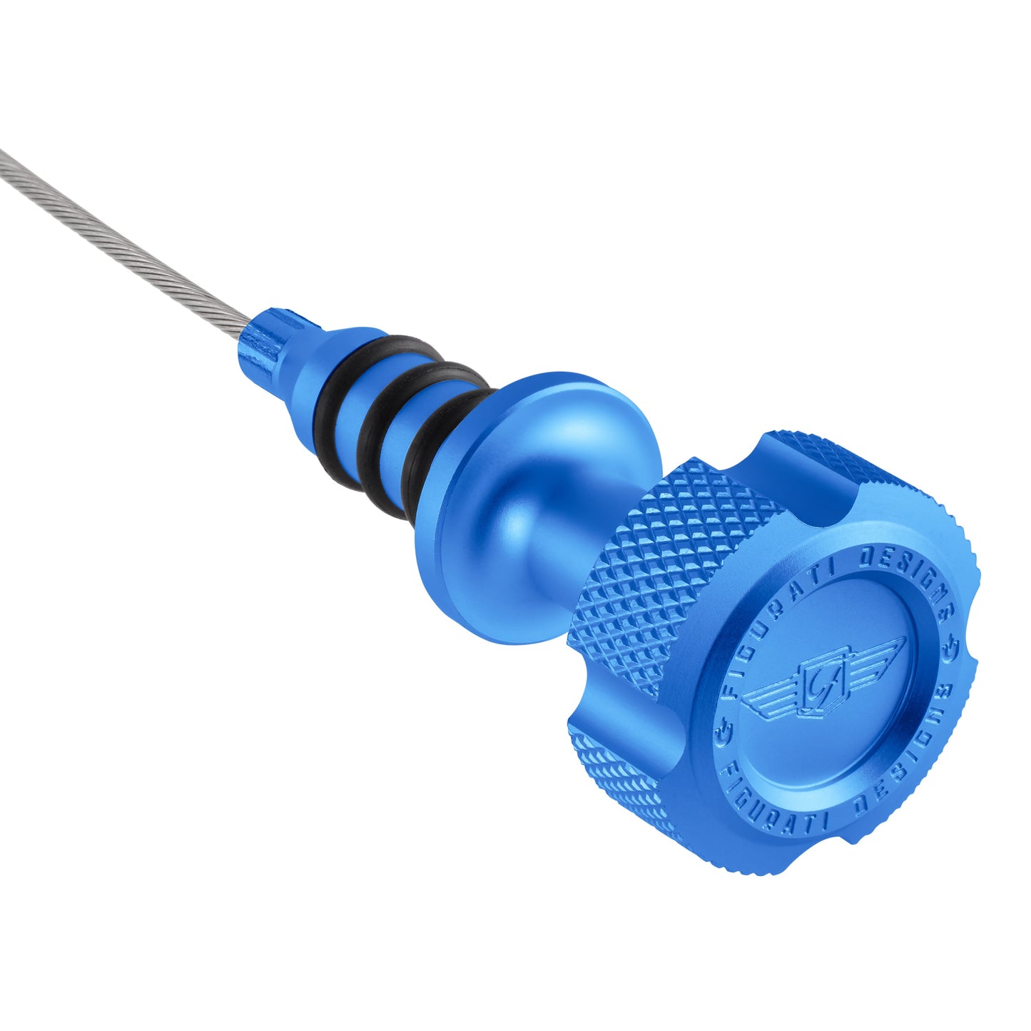 Performance Magnetic Engine Oil Dipstick for GM 6.6L V-8 L5P Duramax Turbo-Diesel - Knurled Blue - image 1