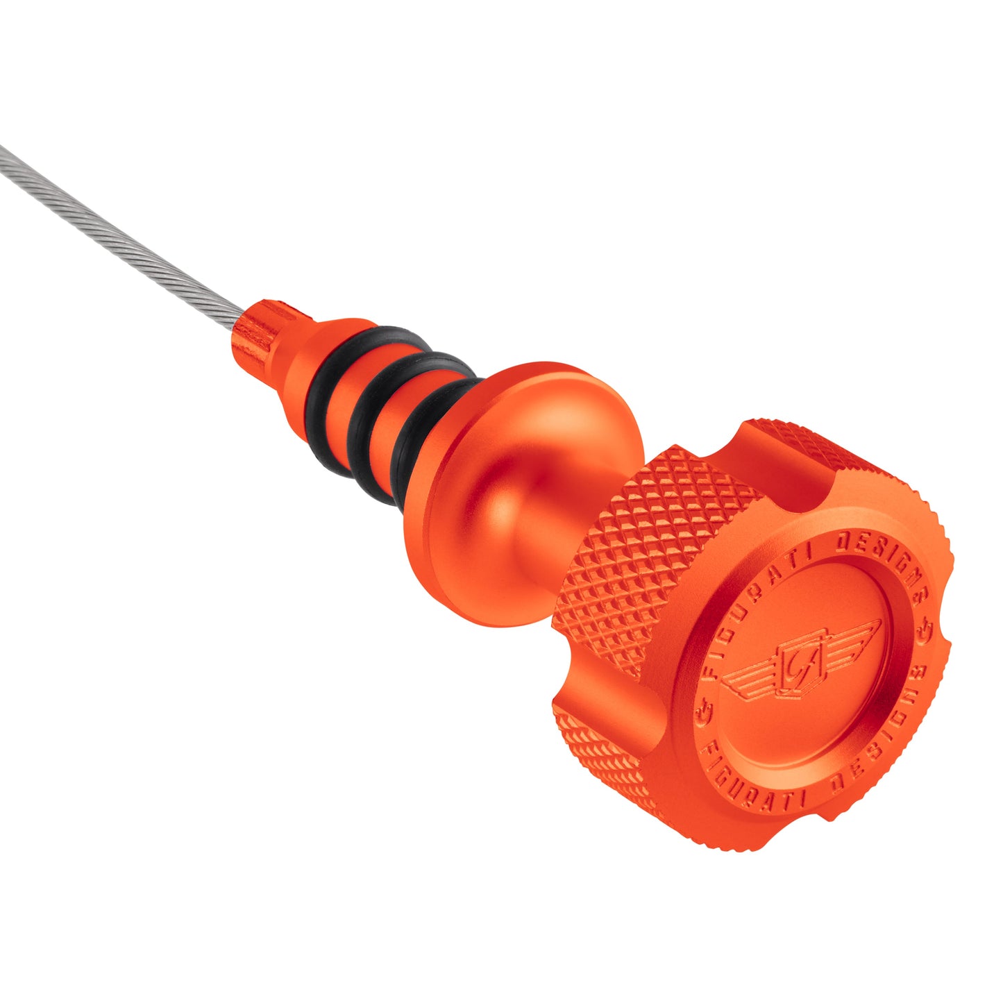 Performance Magnetic Engine Oil Dipstick for GM 6.6L V-8 L5P Duramax Turbo-Diesel - Knurled Orange - image 1
