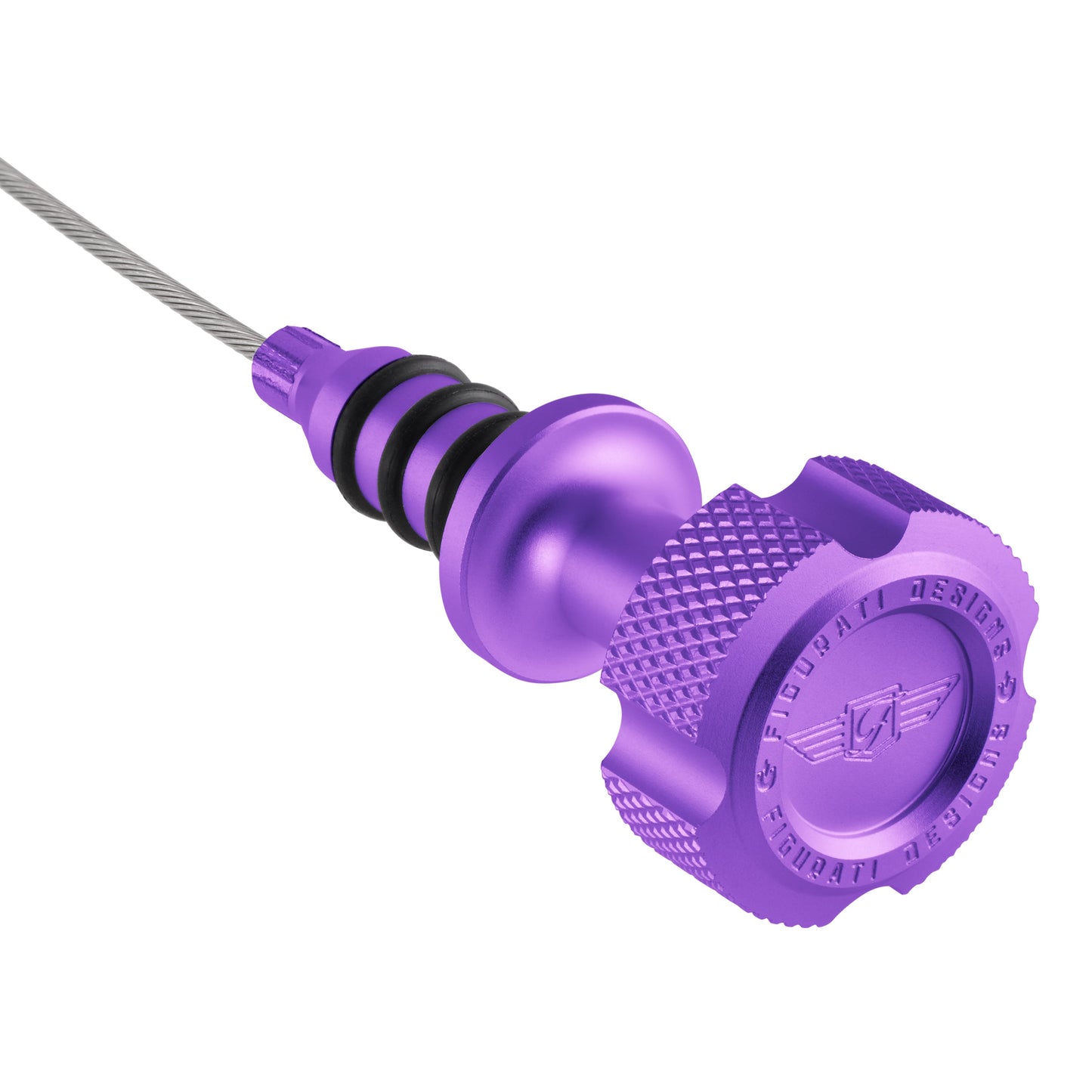 Performance Magnetic Engine Oil Dipstick for RAM 6.7L Cummins Turbo Diesel I6 - Knurled Purple - image 1