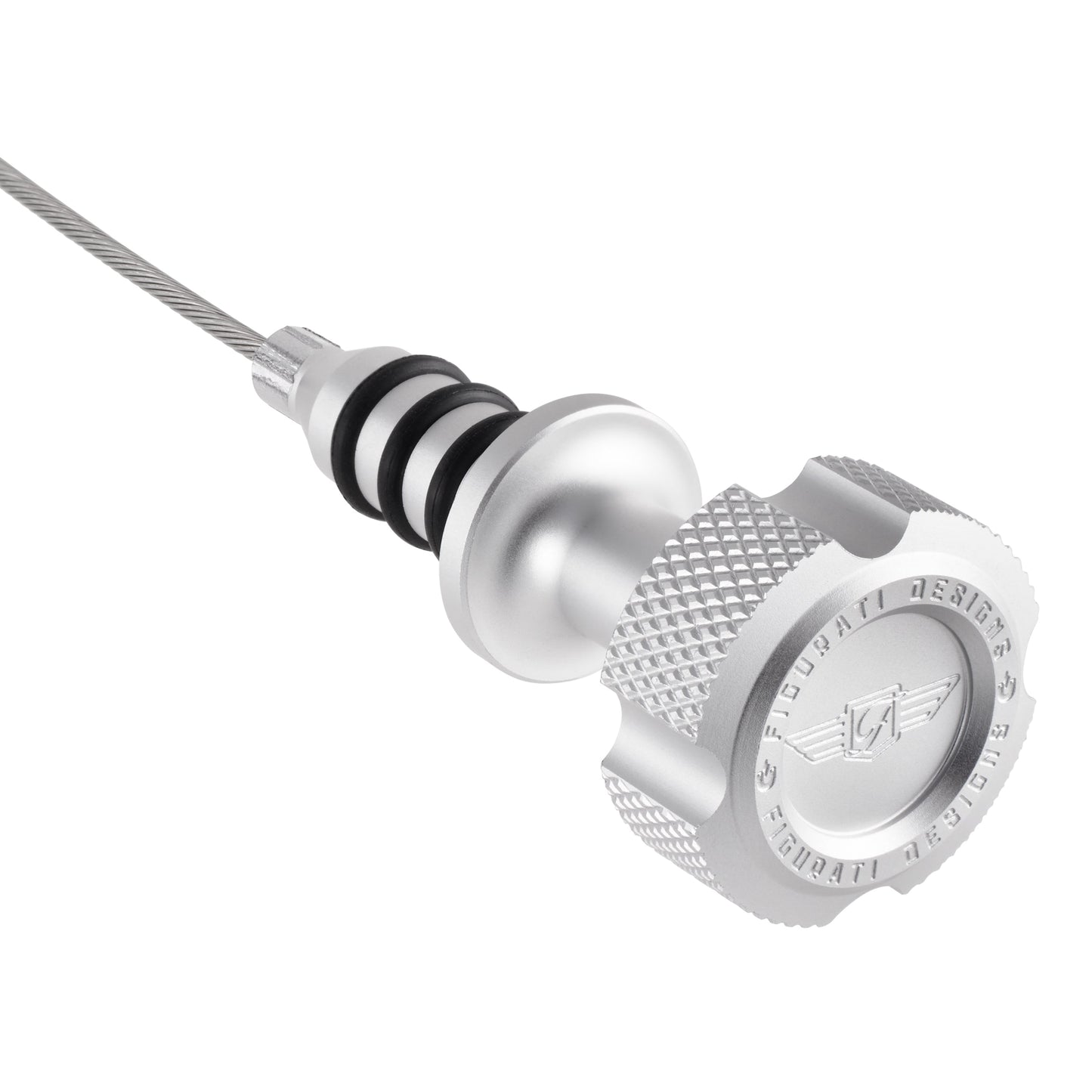 Performance Magnetic Engine Oil Dipstick for GM 6.6L V-8 L5P Duramax Turbo-Diesel - Knurled Silver - image 1