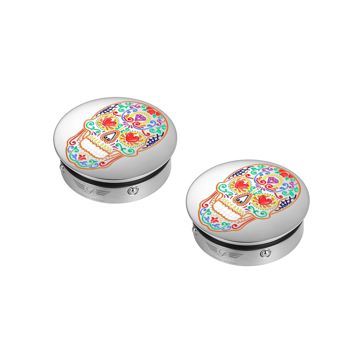 Stainless-Steel Sugar Skull Swing Arm Cover - image 2